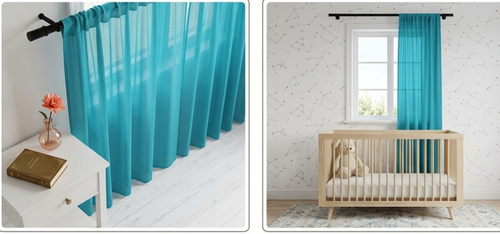 Coral Sheer Curtain Panel — Lightweight Semi-Transparent Window Drape