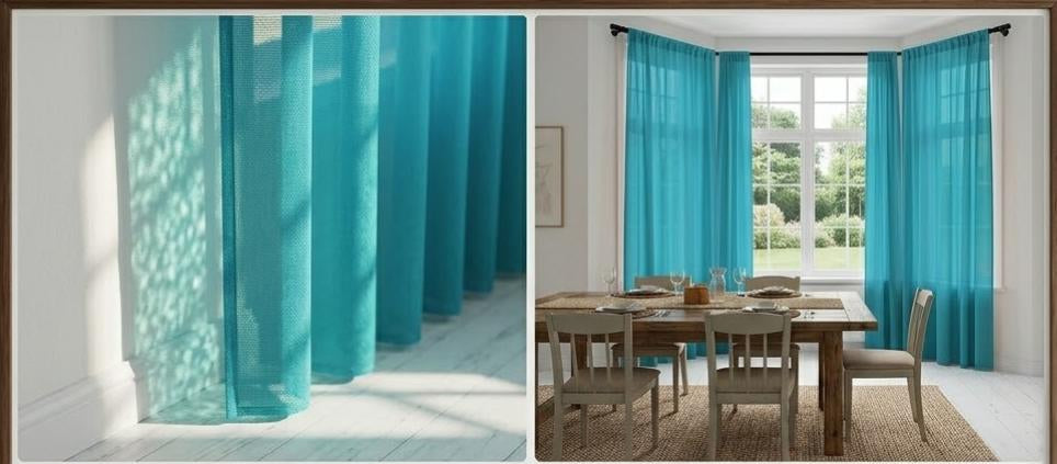 Coral Sheer Curtain Panel — Lightweight Semi-Transparent Window Drape