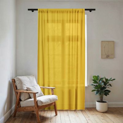 Yellow Sheer Window Curtain – Lightweight Semi-Transparent Panel for Bright, Airy Living Spaces