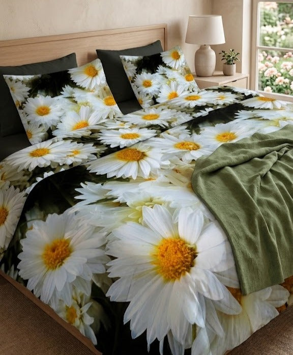 Daisy Field Cotton Bed Set – Floral Duvet Cover & Pillowcases