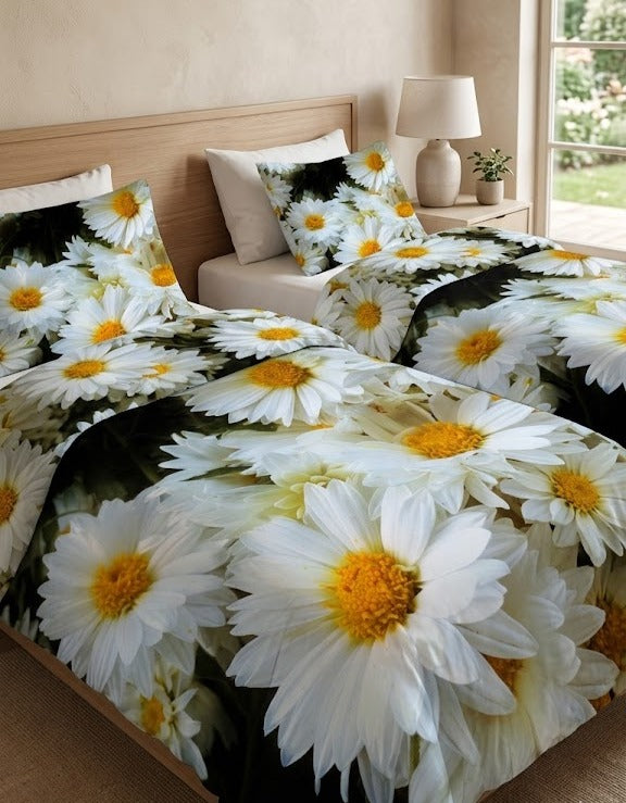 Daisy Field Cotton Bed Set – Floral Duvet Cover & Pillowcases