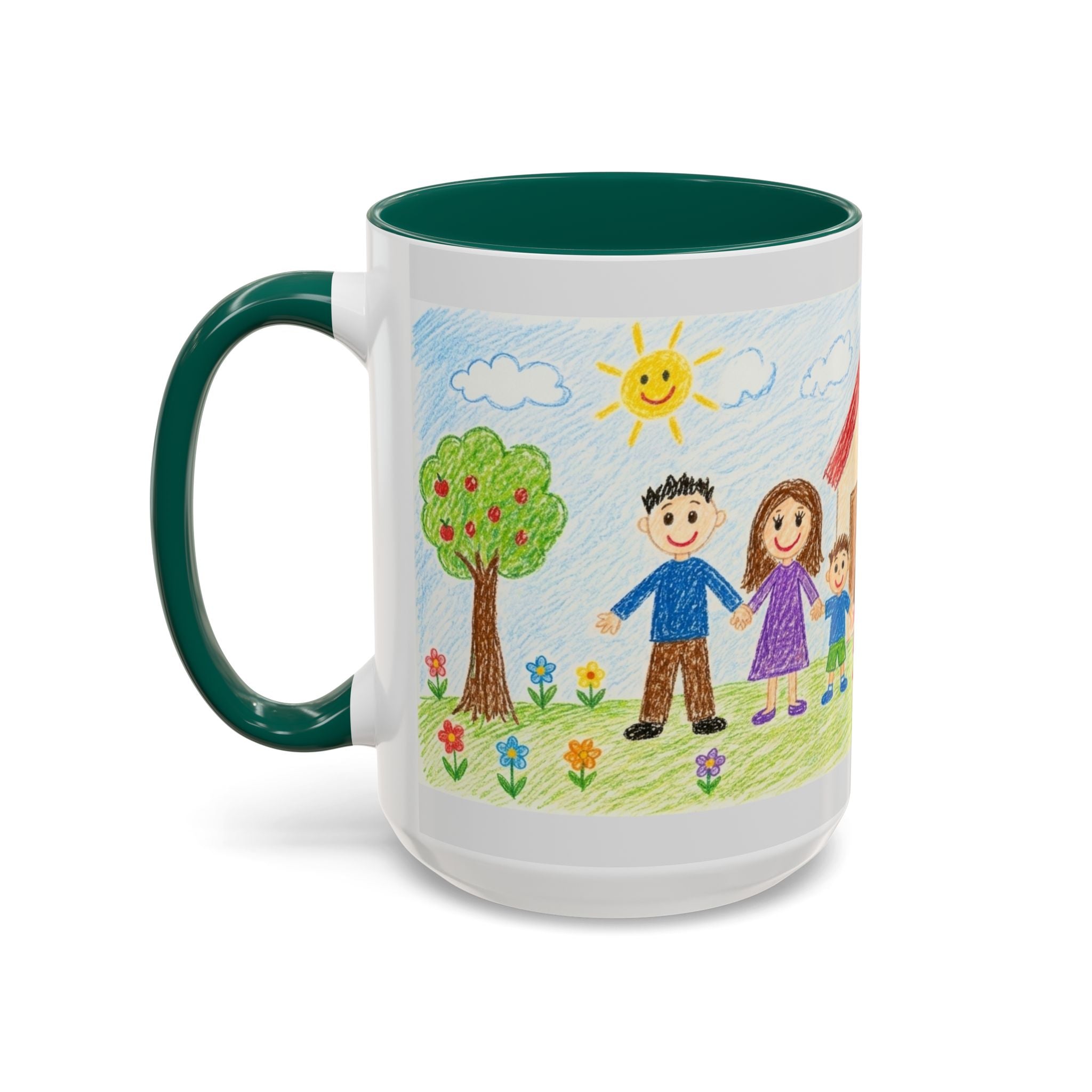 Crayon Family Home Drawing Mug | Colorful Ceramic Coffee Cup