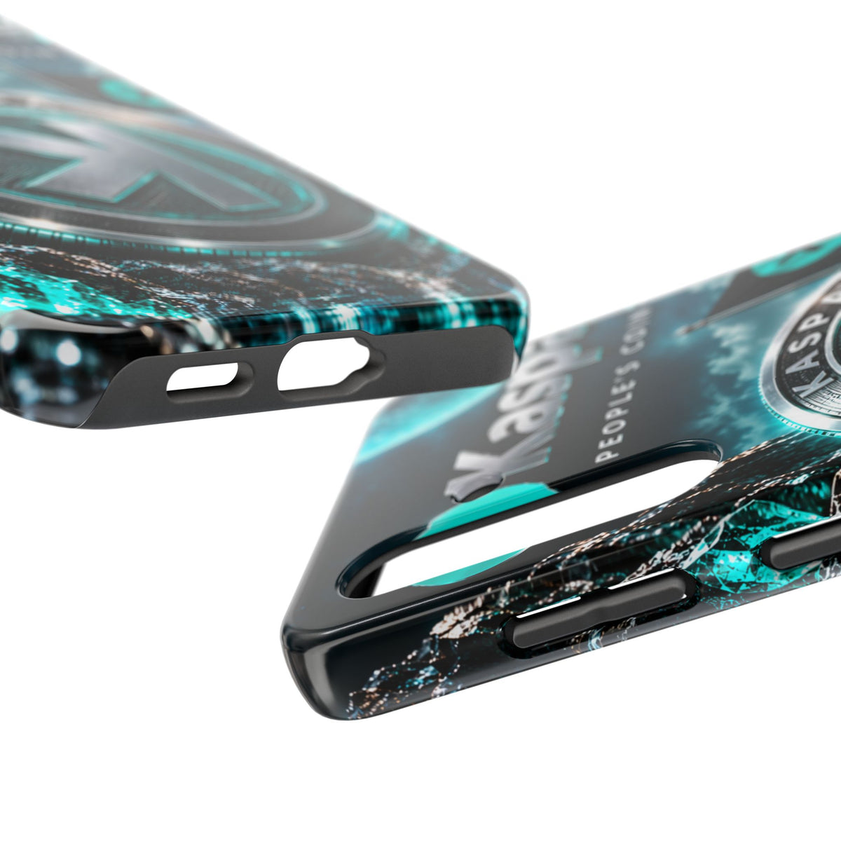 Kaspa Coin Tough Phone Case – Teal Crypto Logo Protective Cover