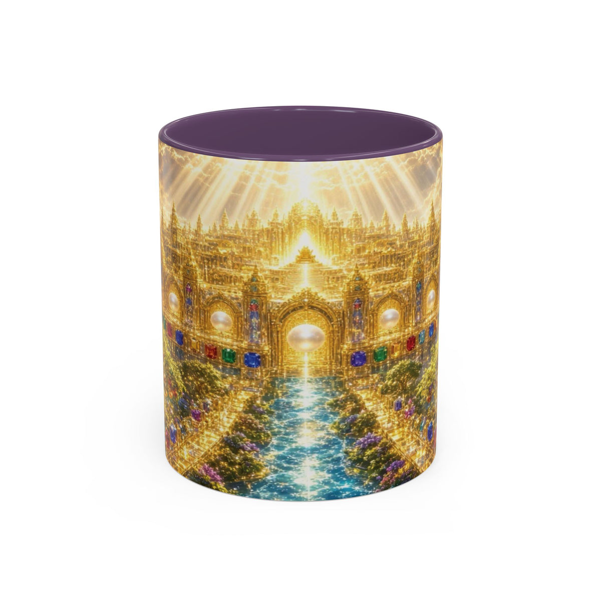 Heavenly City Christian Coffee Mug — Golden Celestial Paradise Design (11/15oz)