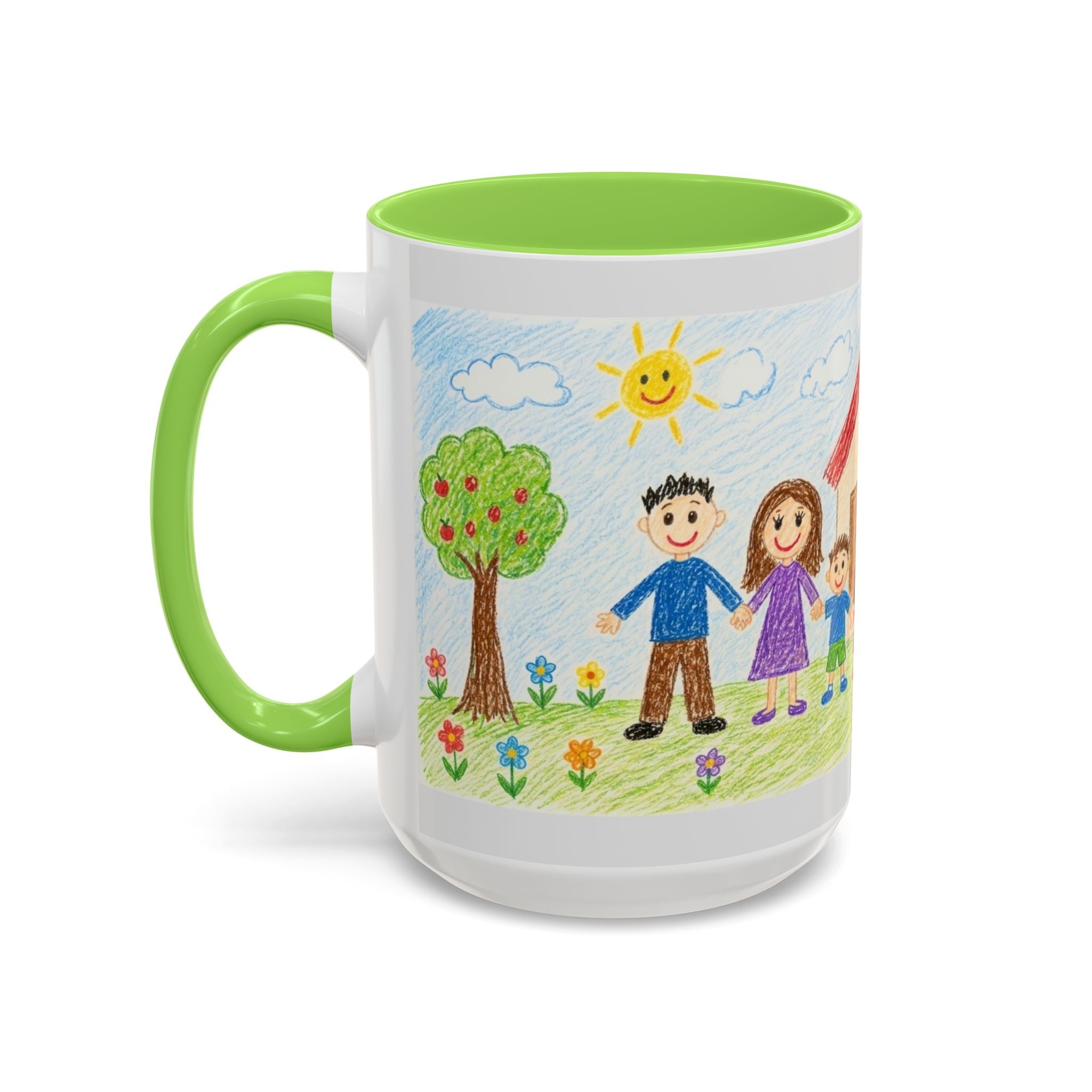 Crayon Family Home Drawing Mug | Colorful Ceramic Coffee Cup