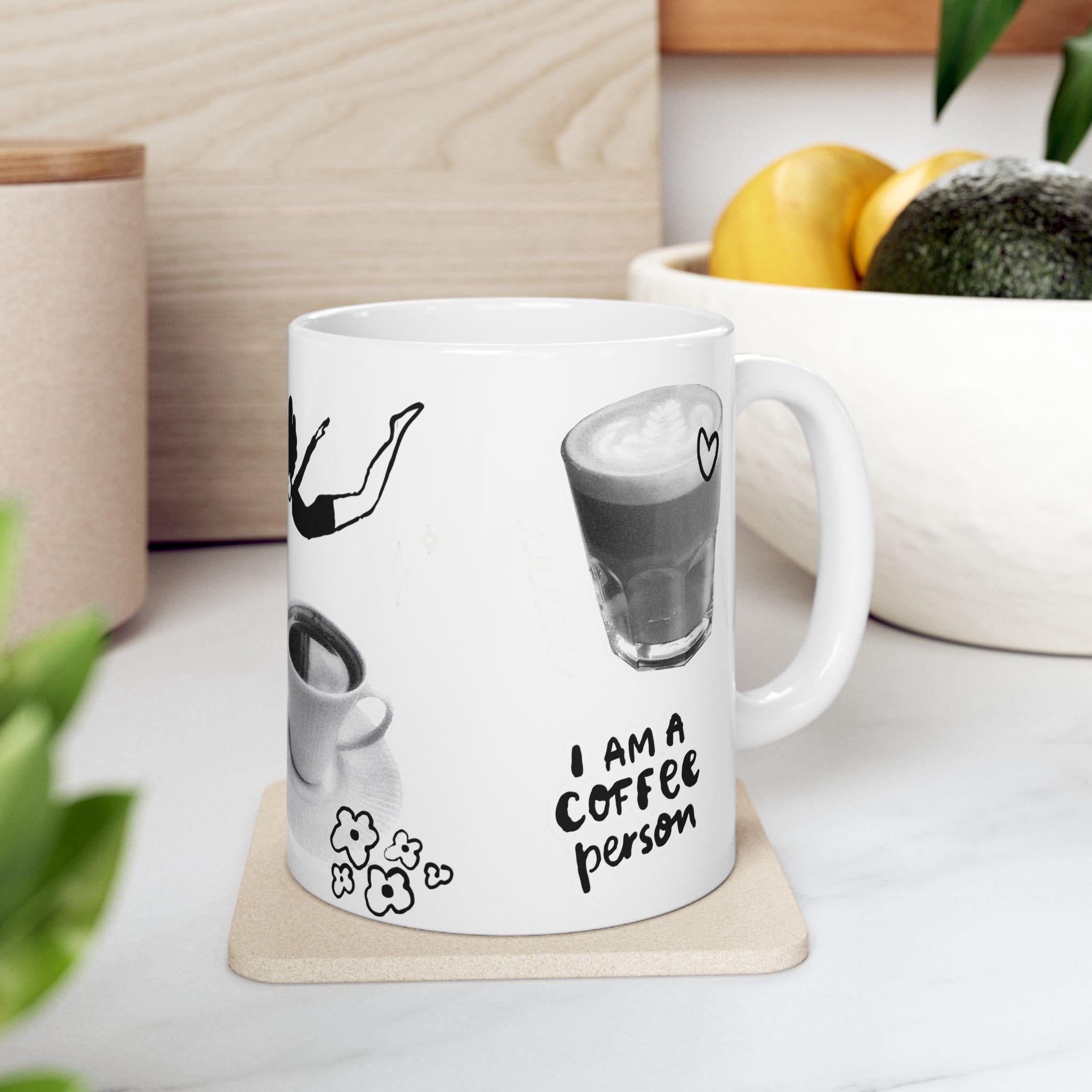 Taza de Cerámica Coffee Lovers - Regalo Estético para Amantes del Café,Mug de Cafetería Minimalista,Regalo de Cumpleaños para Coffee Addicts