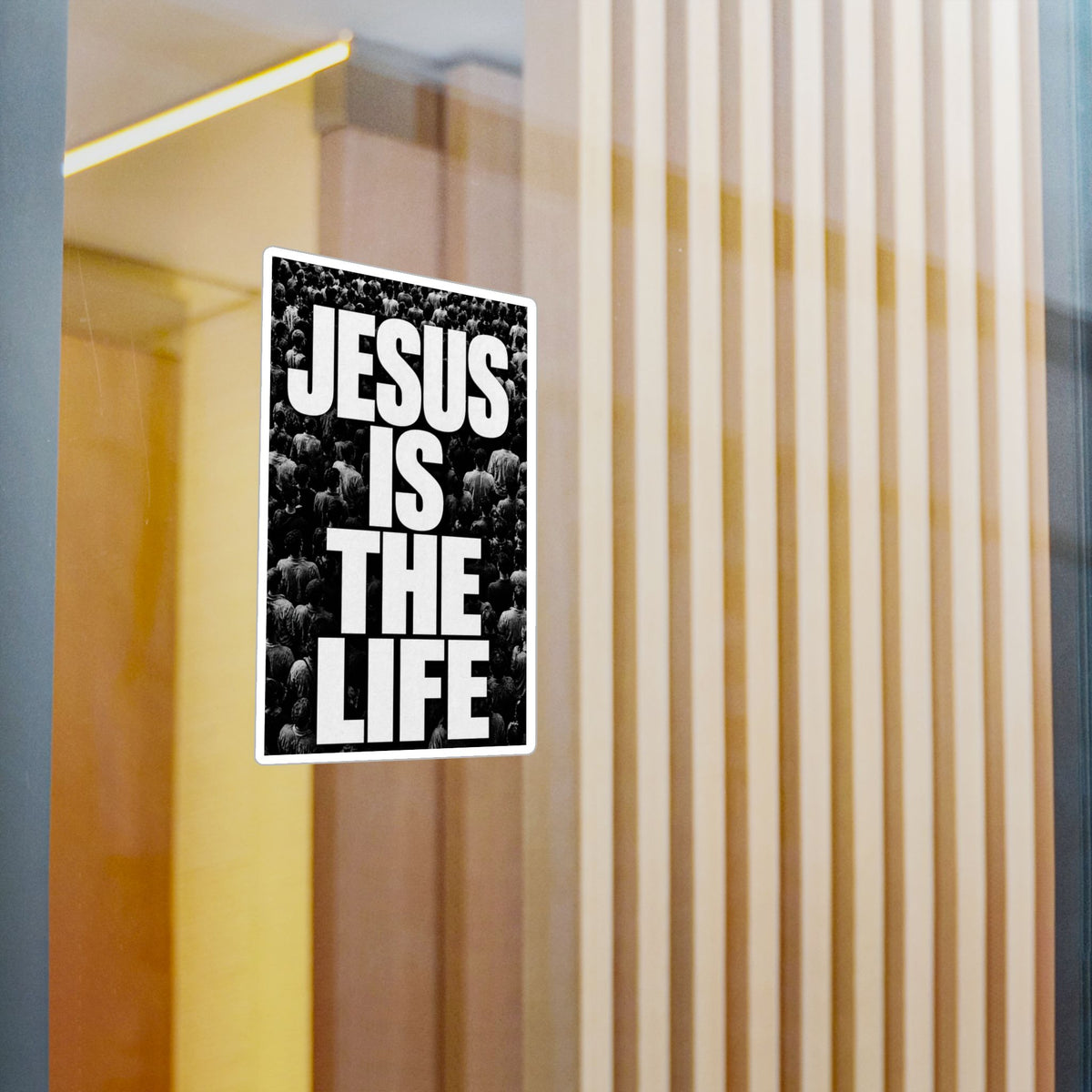 Jesus Is the Life Vinyl Sticker — Black & White Faith Decal (Kiss-Cut)