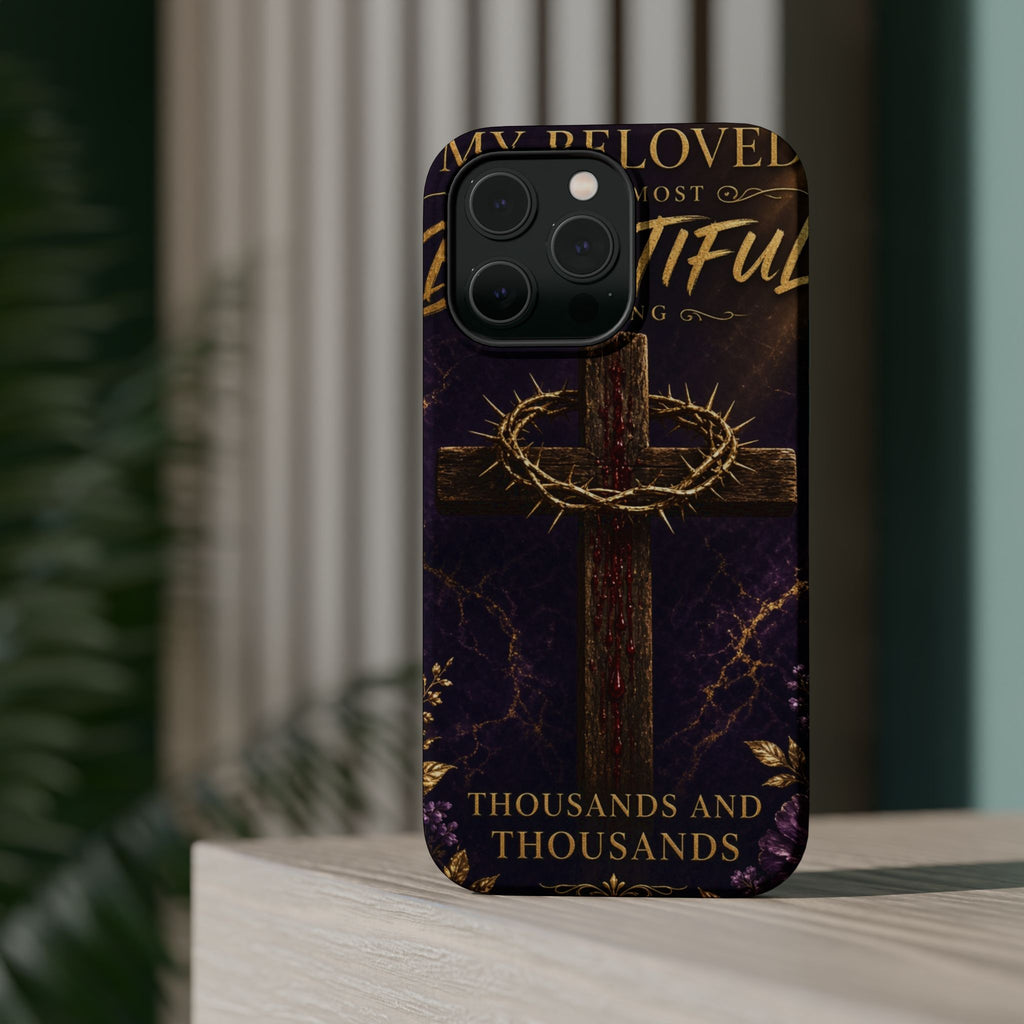 Christian Cross Magnetic Impact-Resistant Phone Case — "Beloved Most Beautiful" Scripture Design
