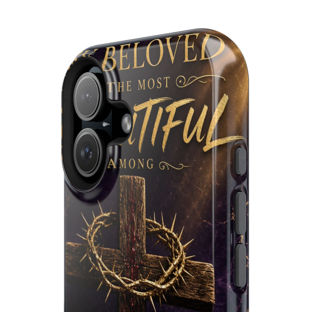 Christian Cross Magnetic Impact-Resistant Phone Case — "Beloved Most Beautiful" Scripture Design