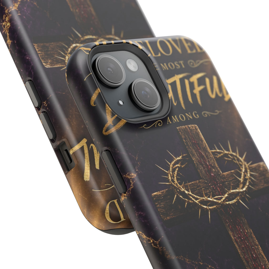 Christian Cross Magnetic Impact-Resistant Phone Case — "Beloved Most Beautiful" Scripture Design