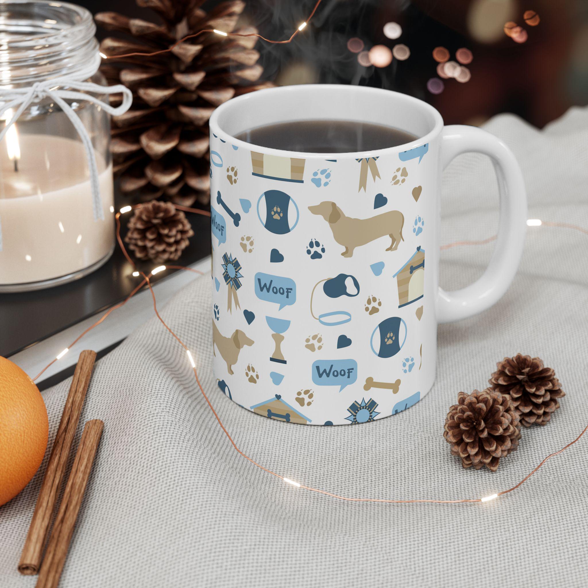 Whimsical Dog Art Coffee Mug | Colorful Dog Lover Gift, Vibrant Ceramic Cup for Pet Parents & Dog Moms