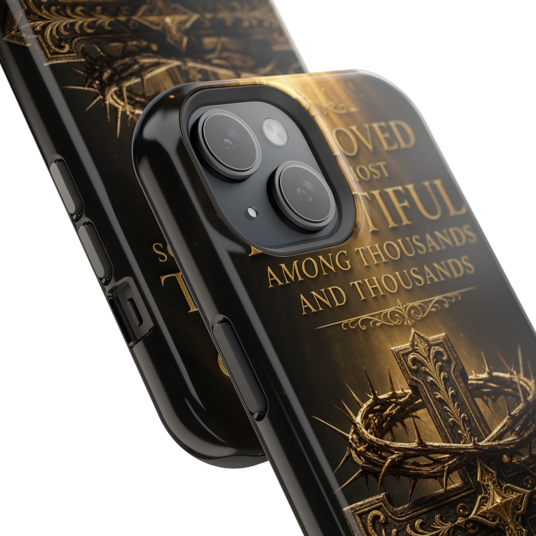 Magnetic Impact-Resistant Phone Case — "Most Beautiful" Cross with Crown of Thorns
