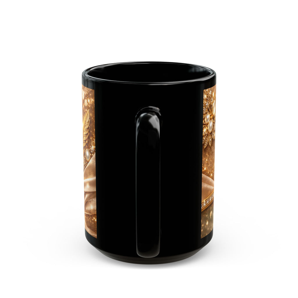 Personalized Gold Name Mug — "Isabella" Elegant Black Ceramic Coffee Cup