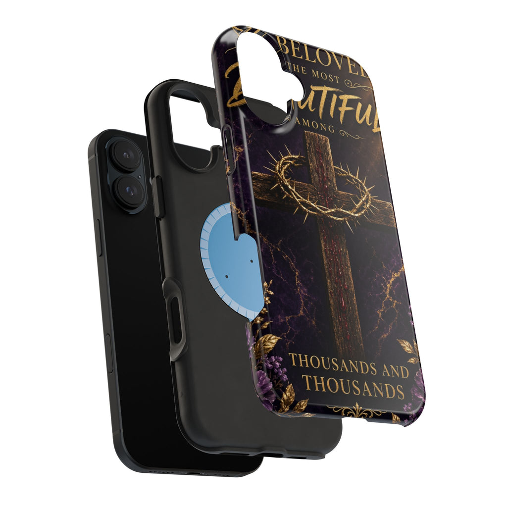 Christian Cross Magnetic Impact-Resistant Phone Case — "Beloved Most Beautiful" Scripture Design