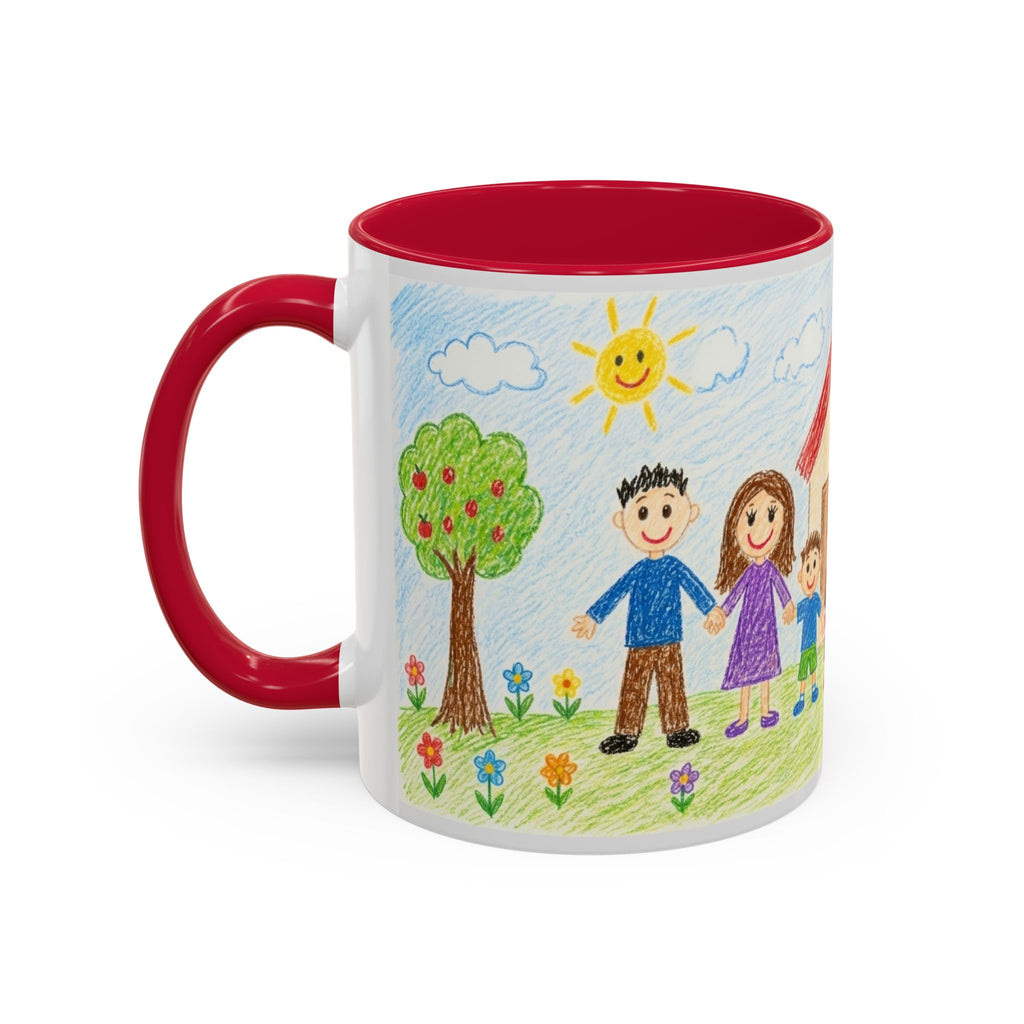Crayon Family Home Drawing Mug | Colorful Ceramic Coffee Cup