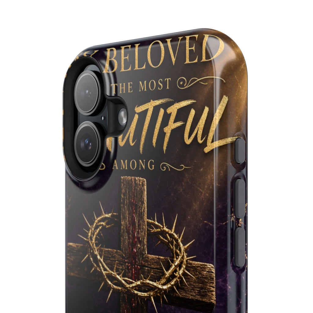 Christian Cross Magnetic Impact-Resistant Phone Case — "Beloved Most Beautiful" Scripture Design