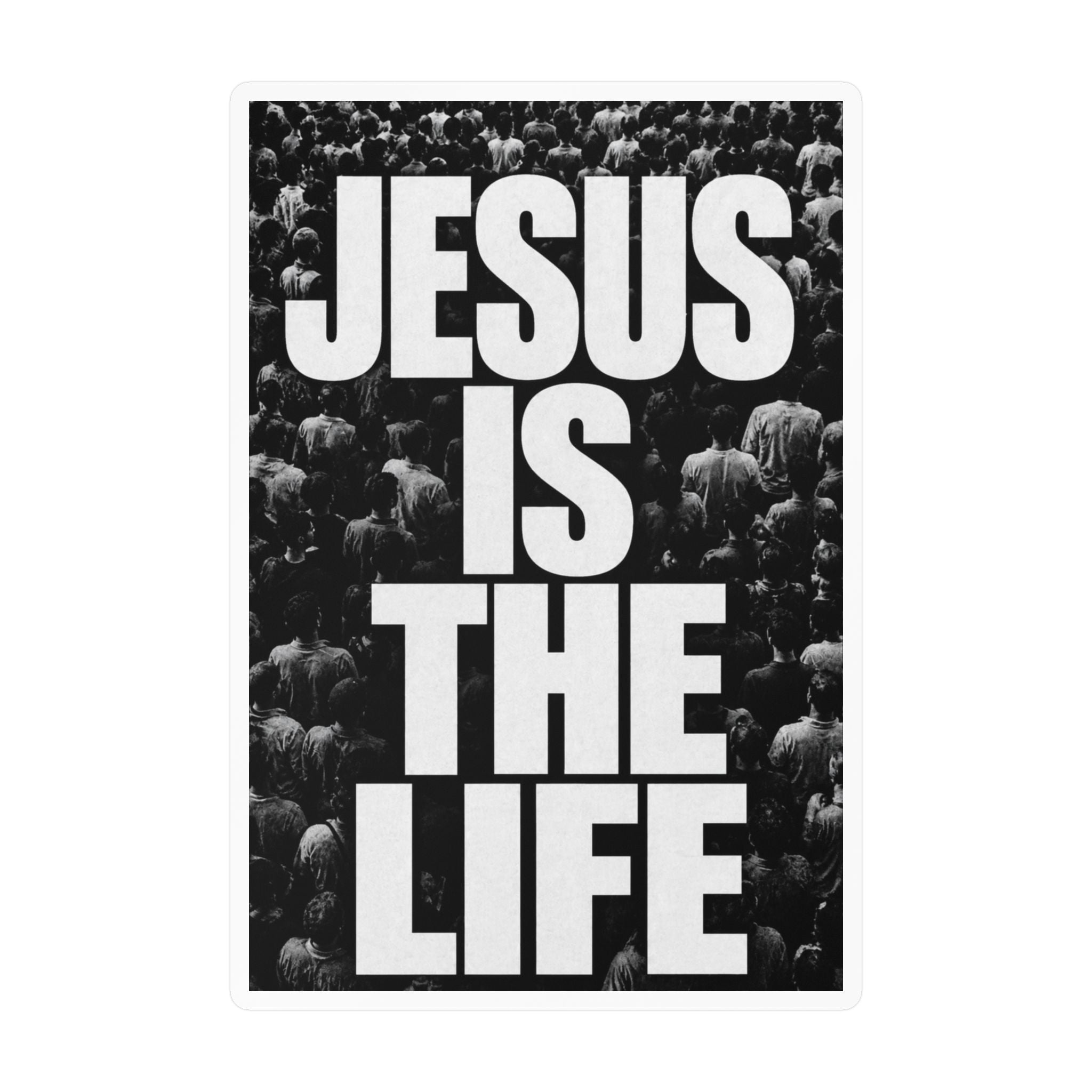 Jesus Is the Life Vinyl Sticker — Black & White Faith Decal (Kiss-Cut)