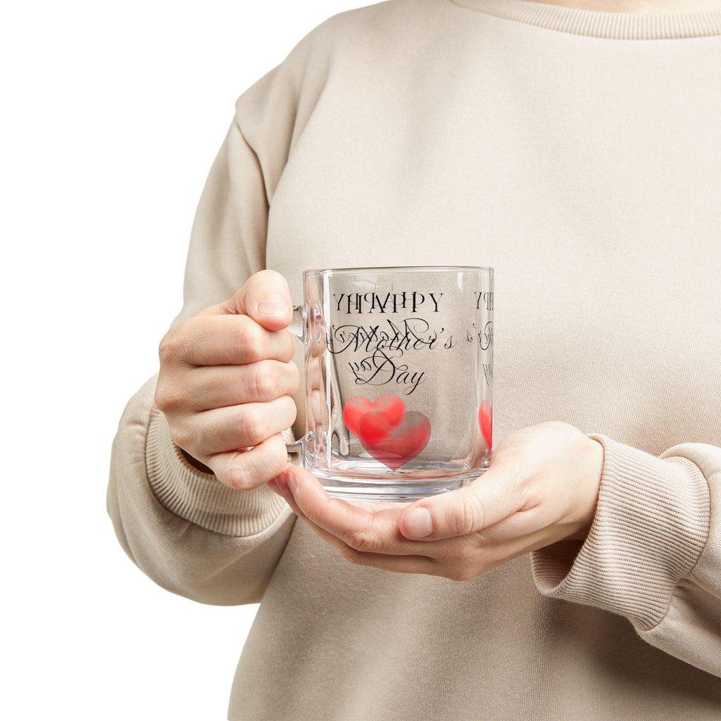 Taza de Vidrio Día de las Madres - Regalo Sentimental para Mamá, Glass Mug Estética con Flores, Regalo para Abuela, Mother’s Day Coffee Cup
