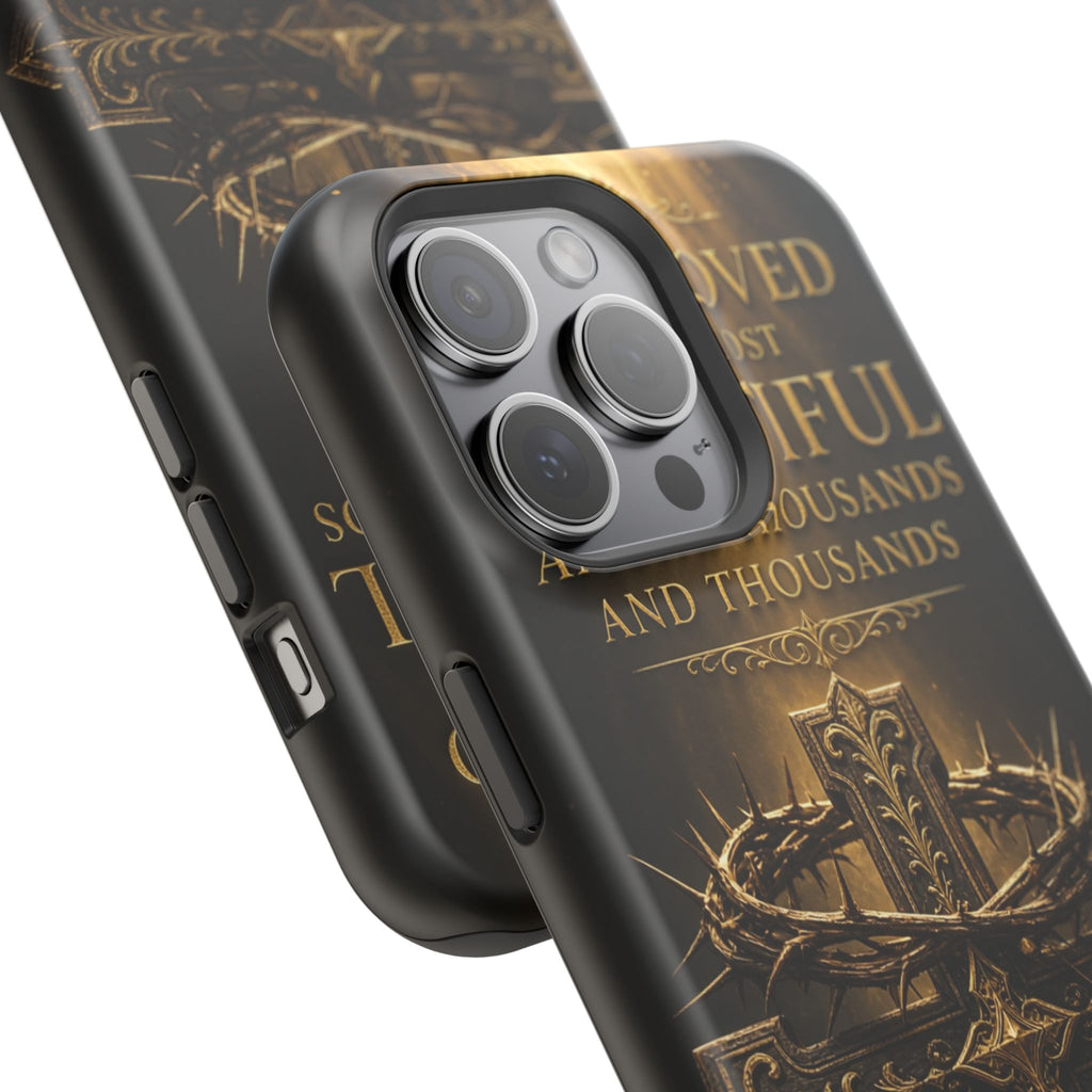 Magnetic Impact-Resistant Phone Case — "Most Beautiful" Cross with Crown of Thorns