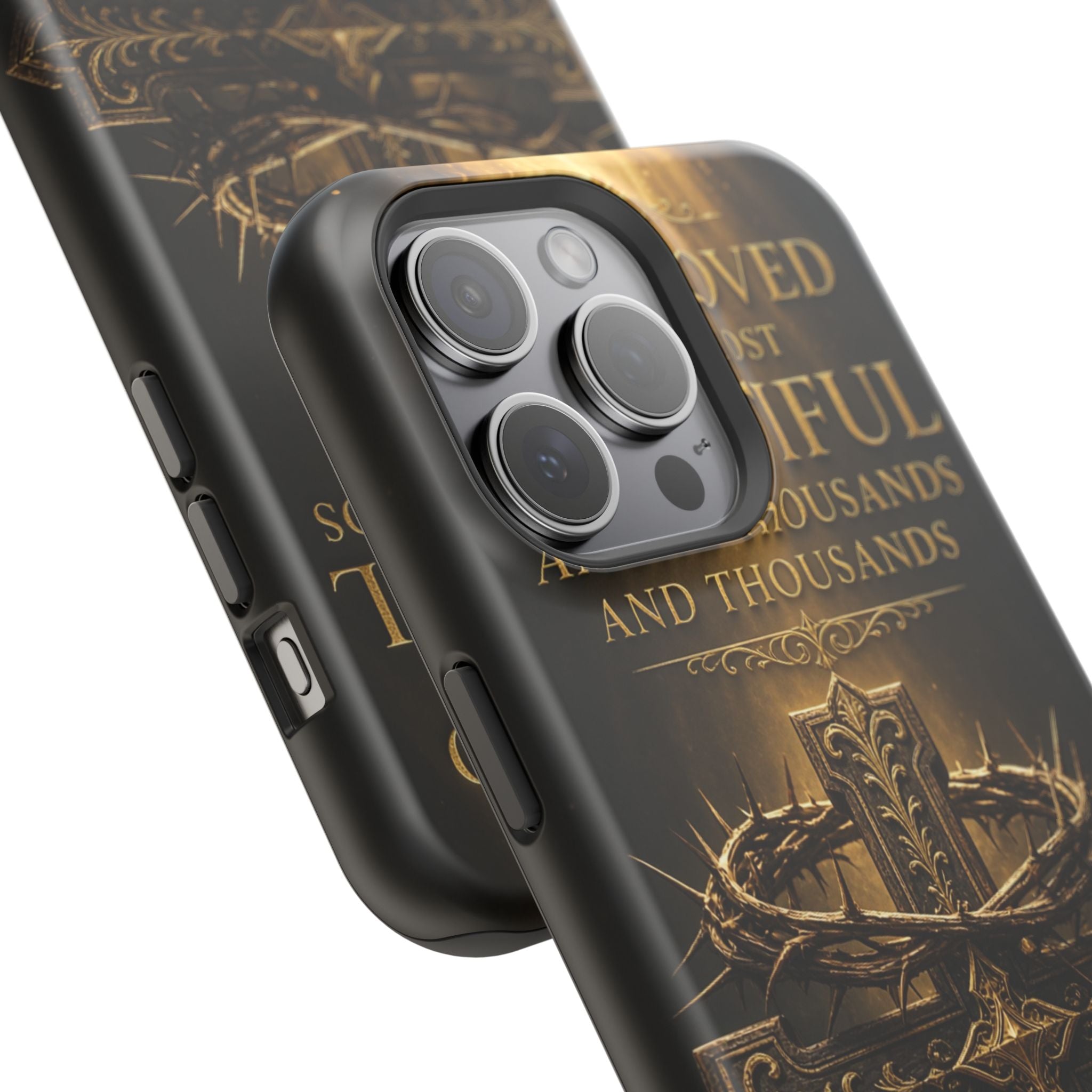 Magnetic Impact-Resistant Phone Case — "Most Beautiful" Cross with Crown of Thorns