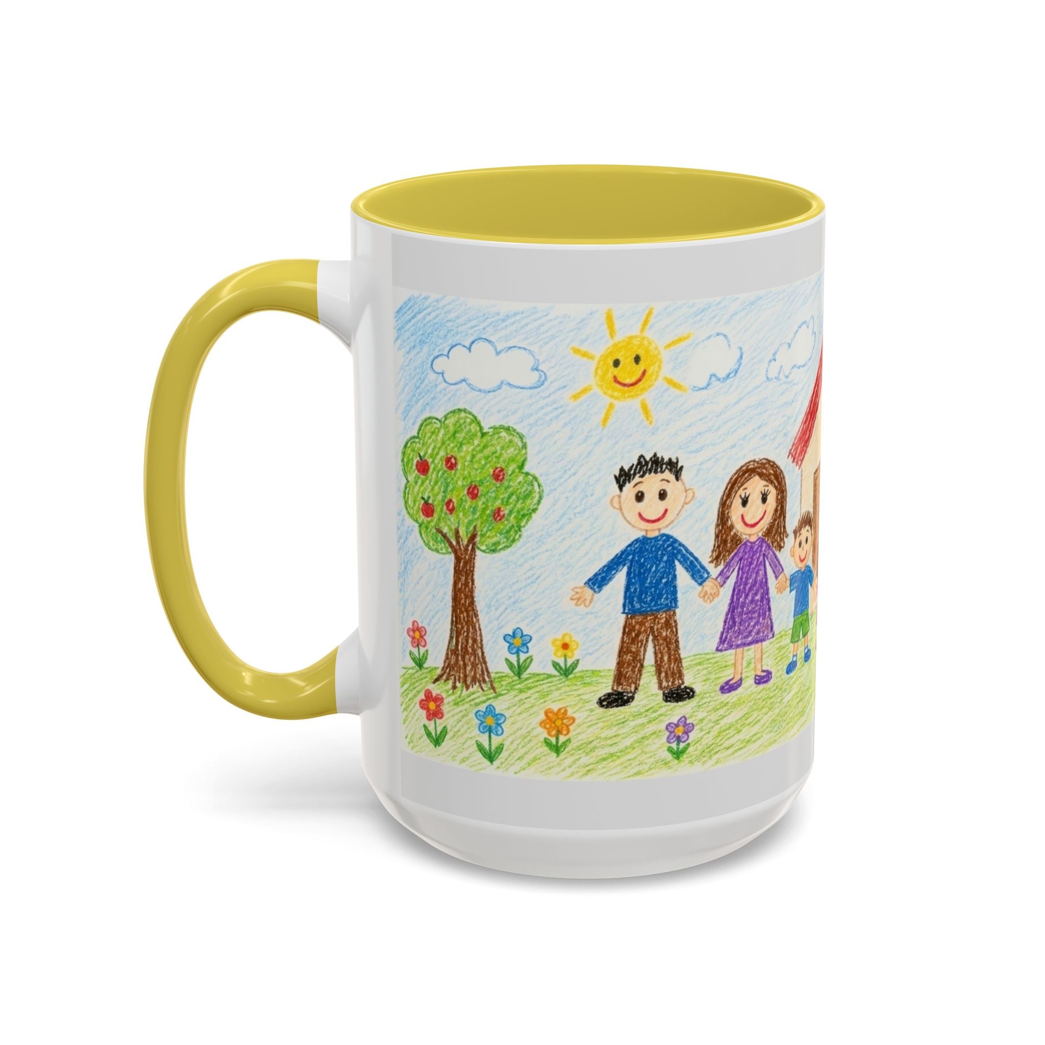 Crayon Family Home Drawing Mug | Colorful Ceramic Coffee Cup