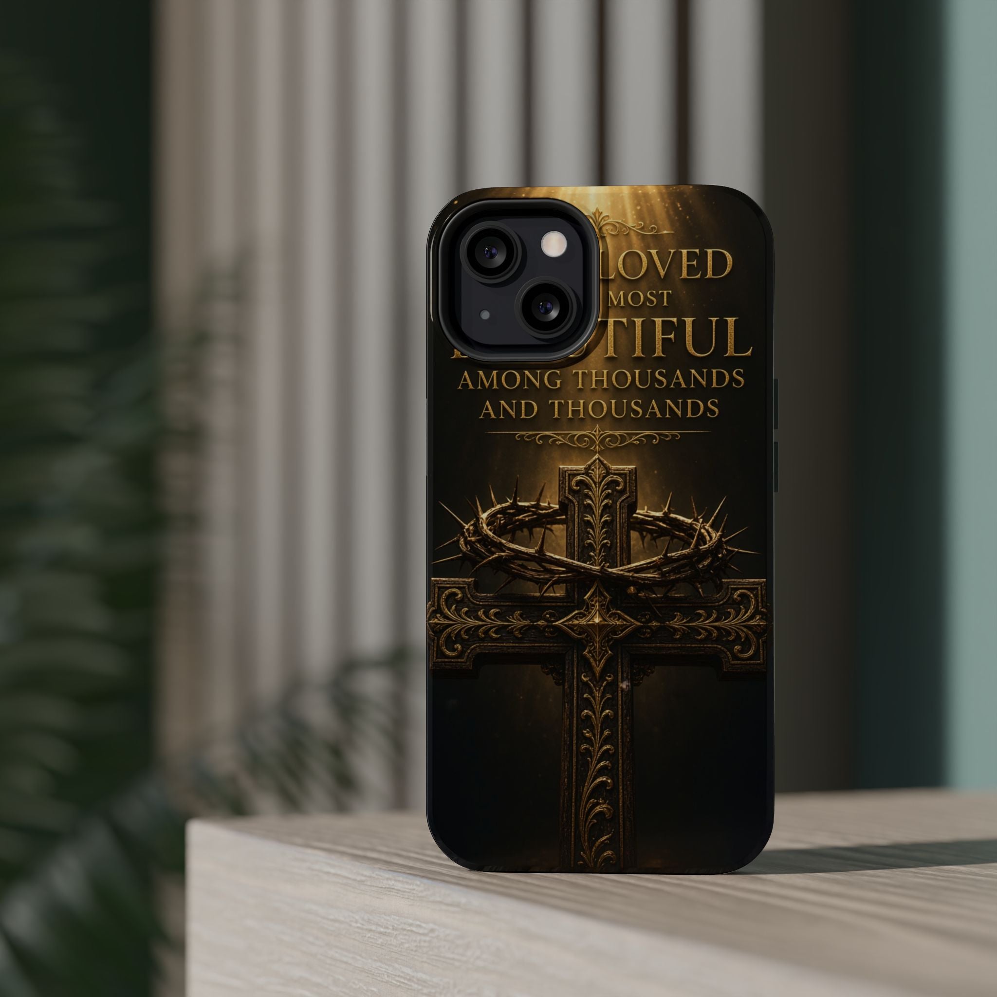 Magnetic Impact-Resistant Phone Case — "Most Beautiful" Cross with Crown of Thorns
