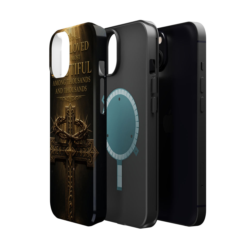 Magnetic Impact-Resistant Phone Case — "Most Beautiful" Cross with Crown of Thorns