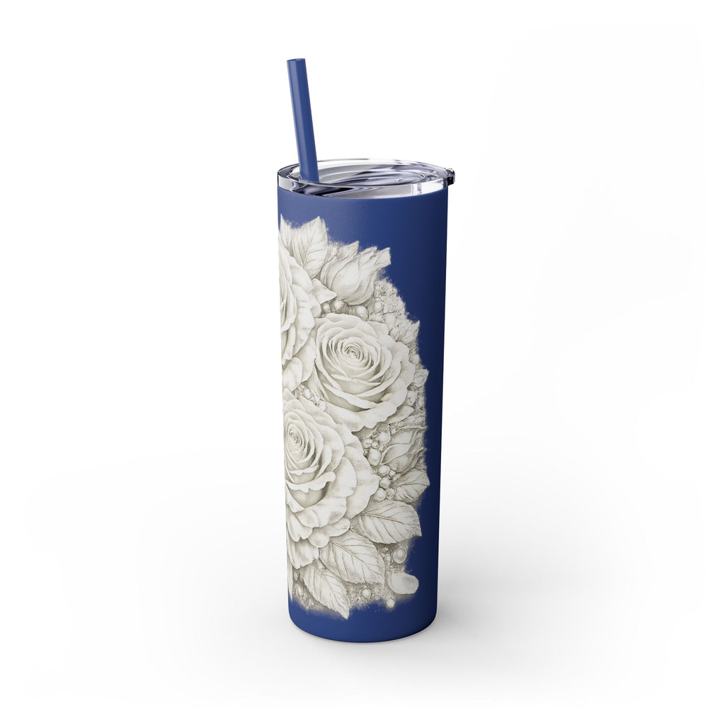 Skinny Tumbler — Monochrome Rose Garden 20oz Straw Tumbler