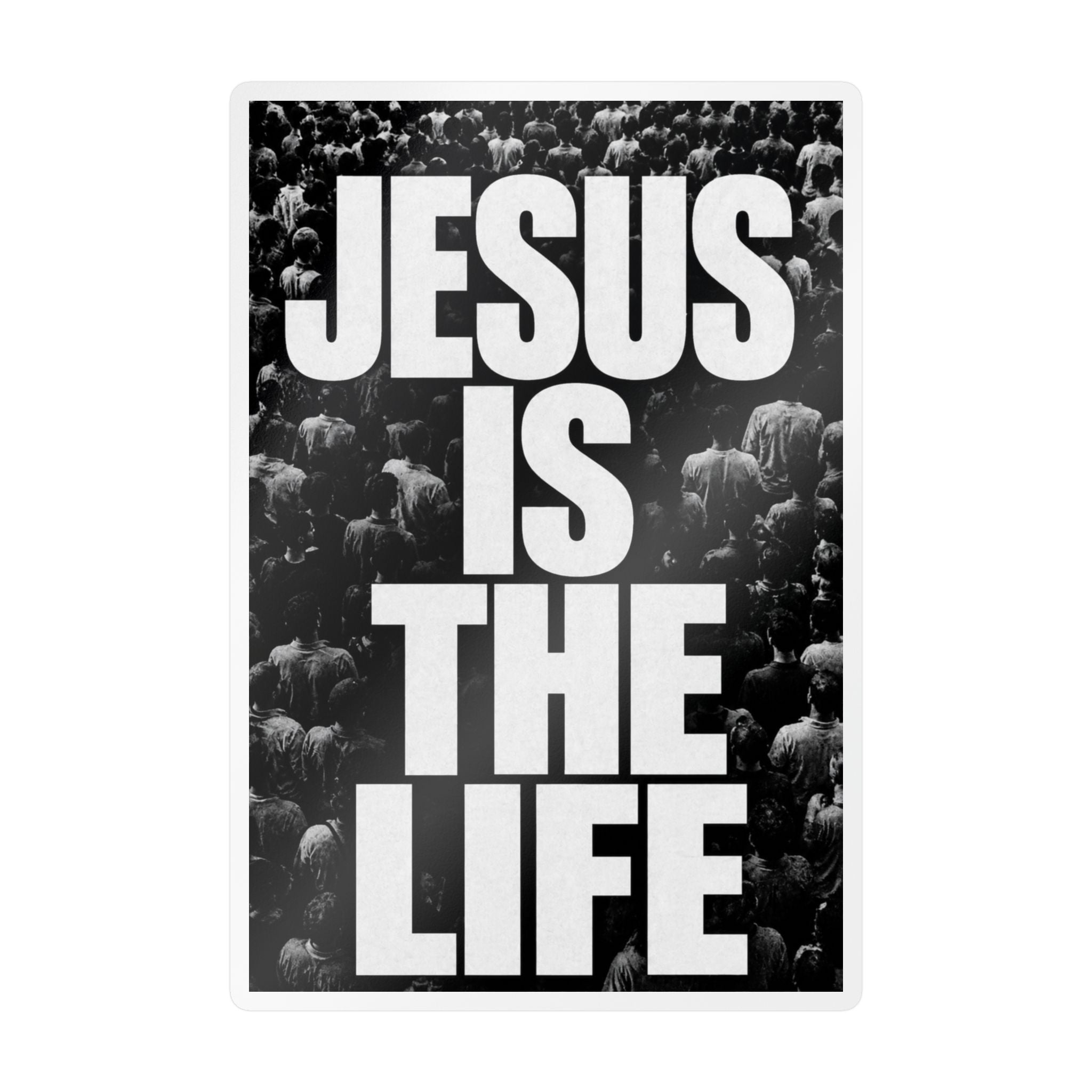 Jesus Is the Life Vinyl Sticker — Black & White Faith Decal (Kiss-Cut)