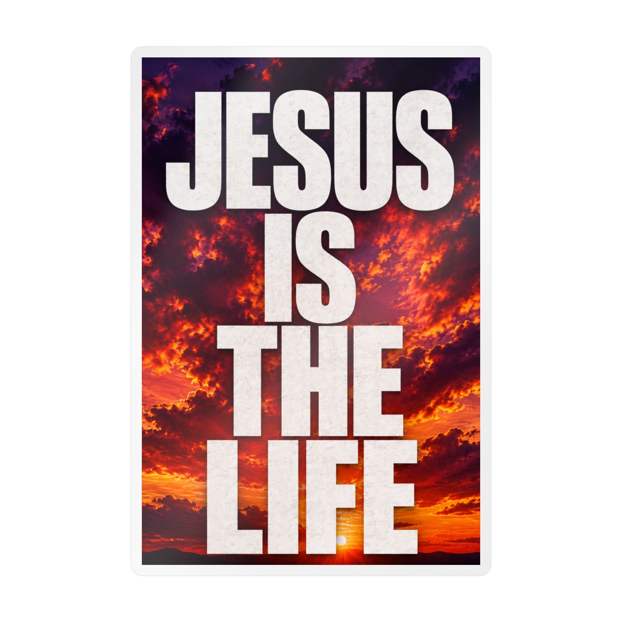 Jesus Is the Life Vinyl Decal — Sunset Color Christian Sticker (Kiss-Cut)