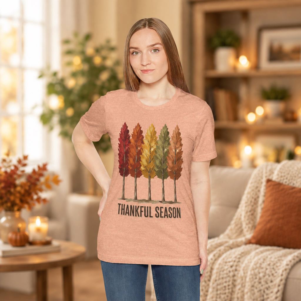 Thankful Season Autumn Trees T-Shirt | Thanksgiving Fall Tee