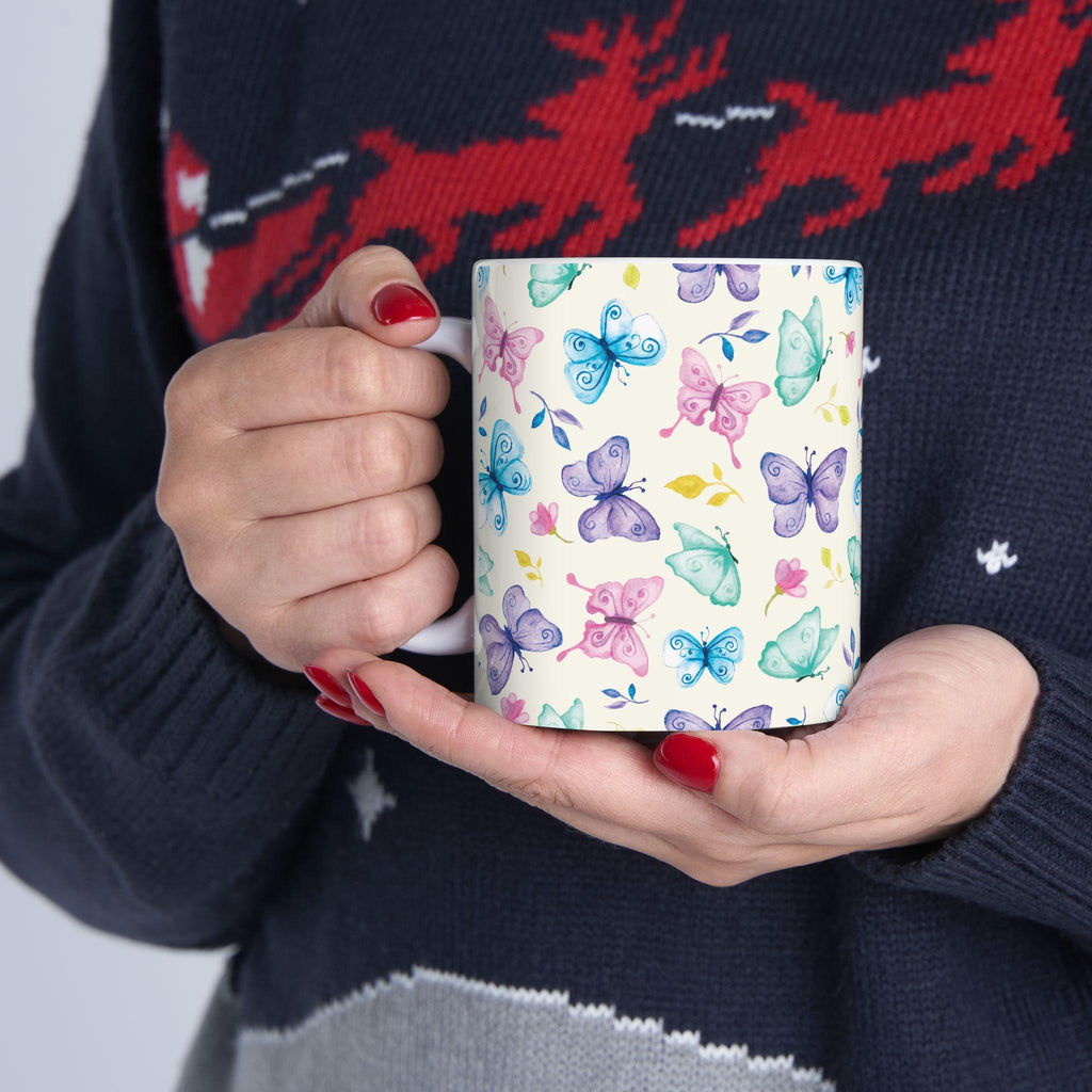 Taza de Mariposa Colorida Whimsical - Regalo de Transformación para Mujer, Mug de Cerámica Estética de Naturaleza