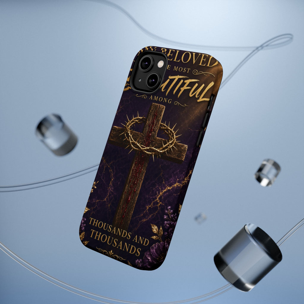 Christian Cross Magnetic Impact-Resistant Phone Case — "Beloved Most Beautiful" Scripture Design