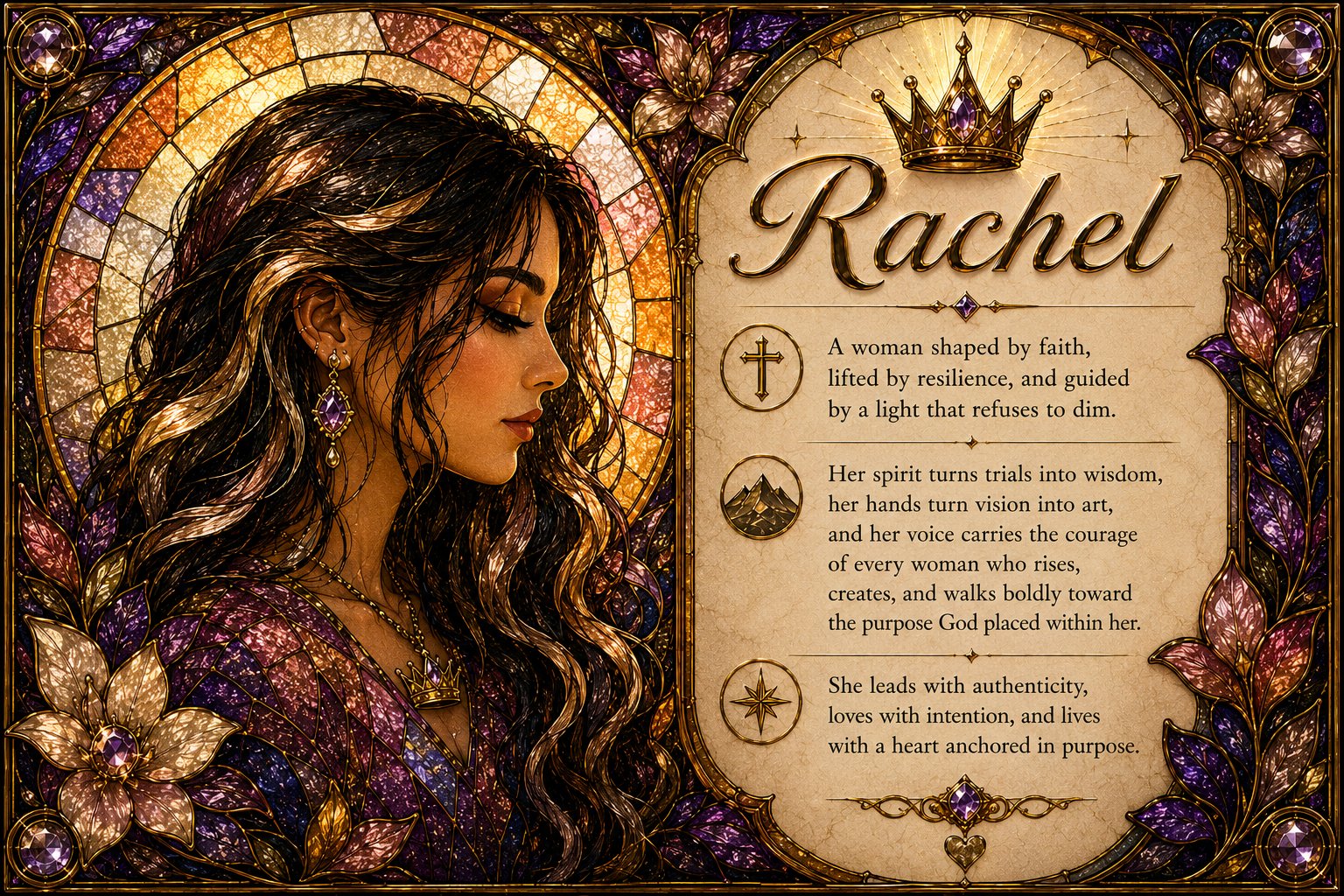 Customizable Stained Glass Portrait Template – BLESSEDGIRL777 Edition