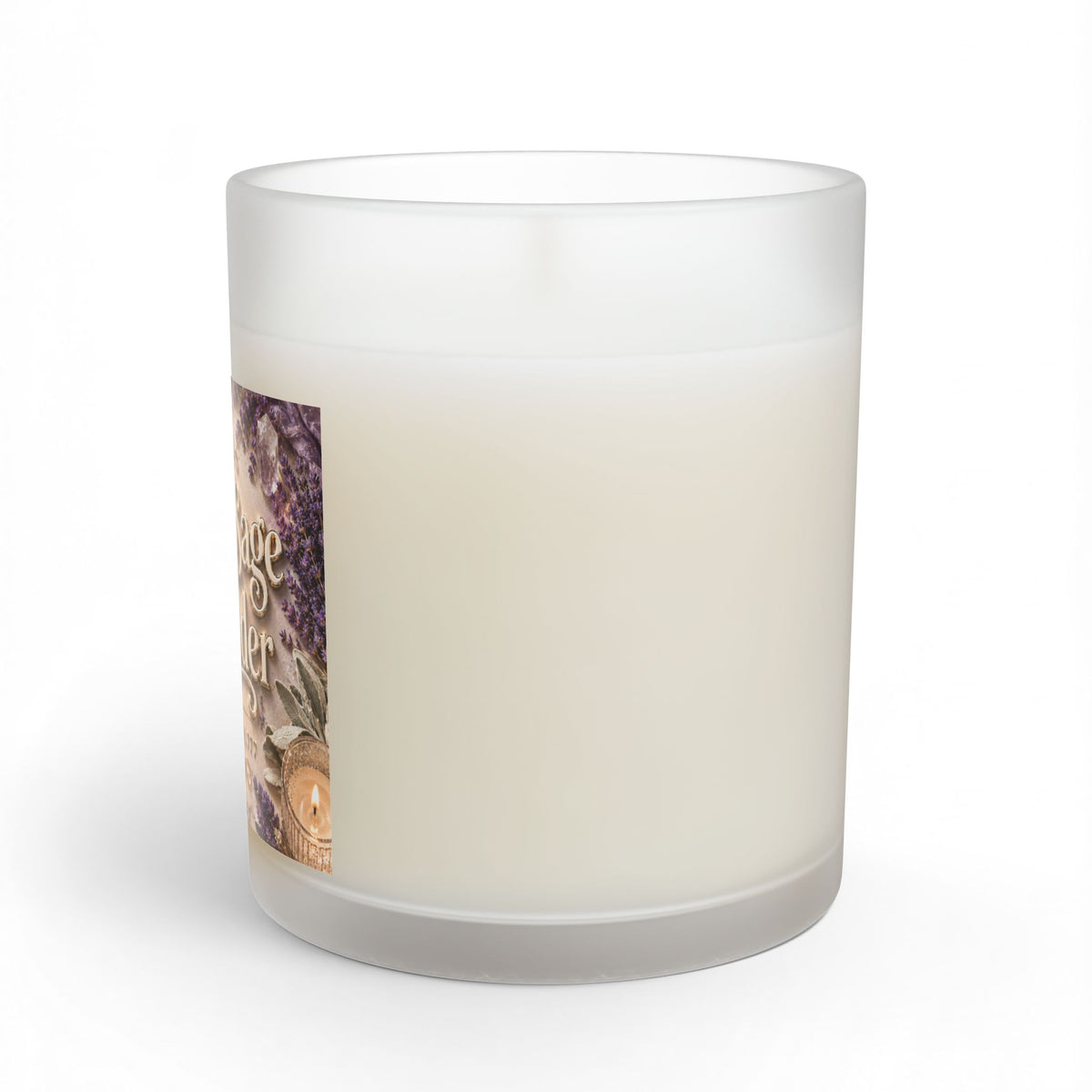 White Sage & Lavender Glass Candle — 11oz Aromatherapy Soy Candle for Relaxation, Cleansing, Gift