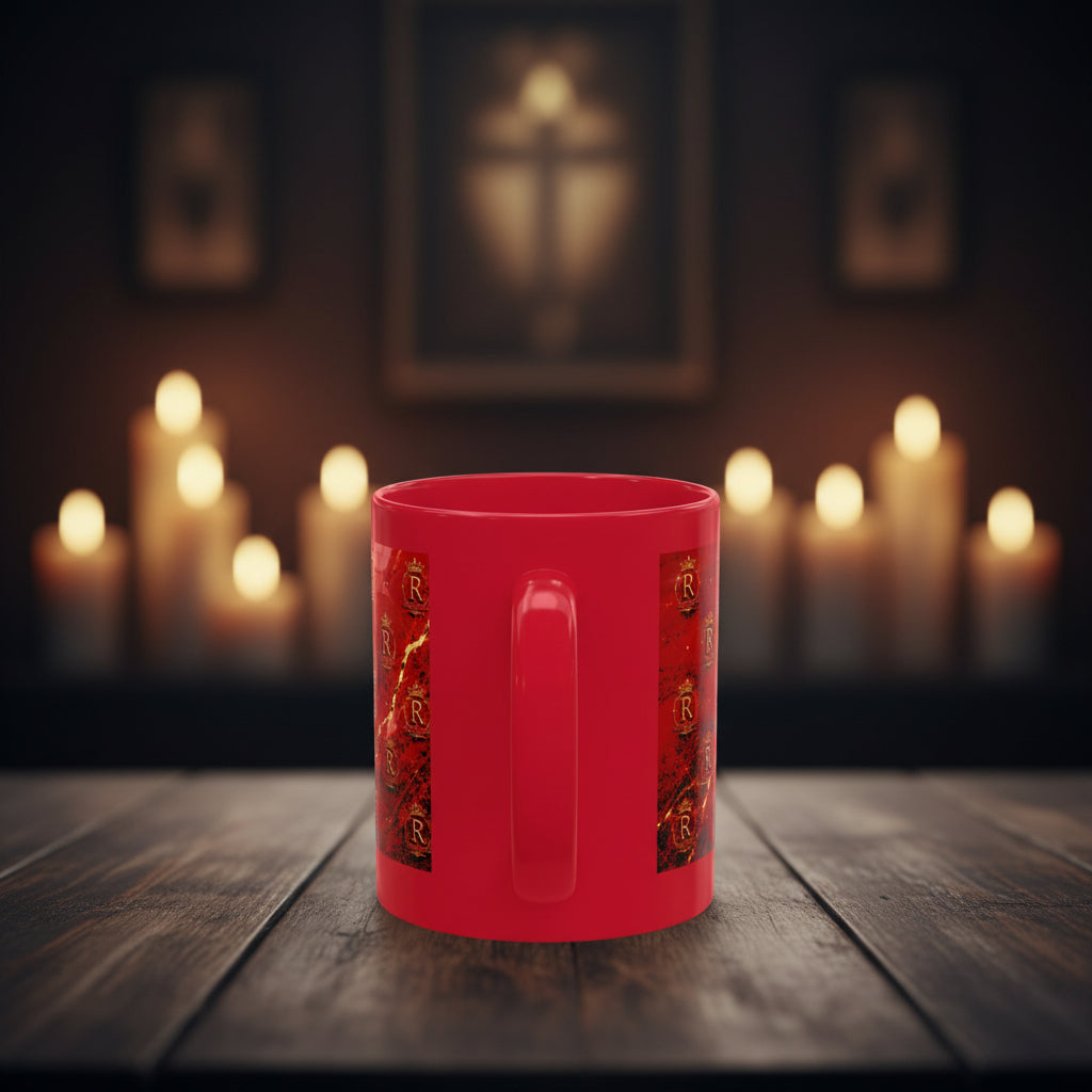 Ramonclito Royal Crest Mug — Personalized Red Ceramic Coffee Cup