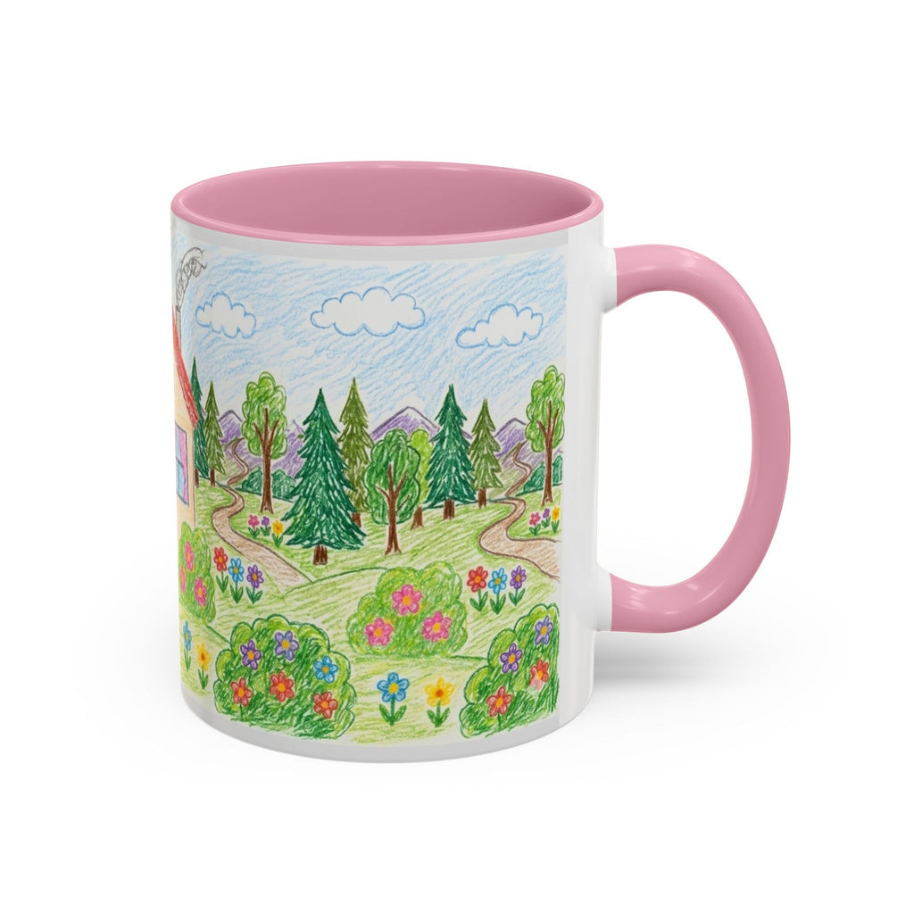 Crayon Family Home Drawing Mug | Colorful Ceramic Coffee Cup
