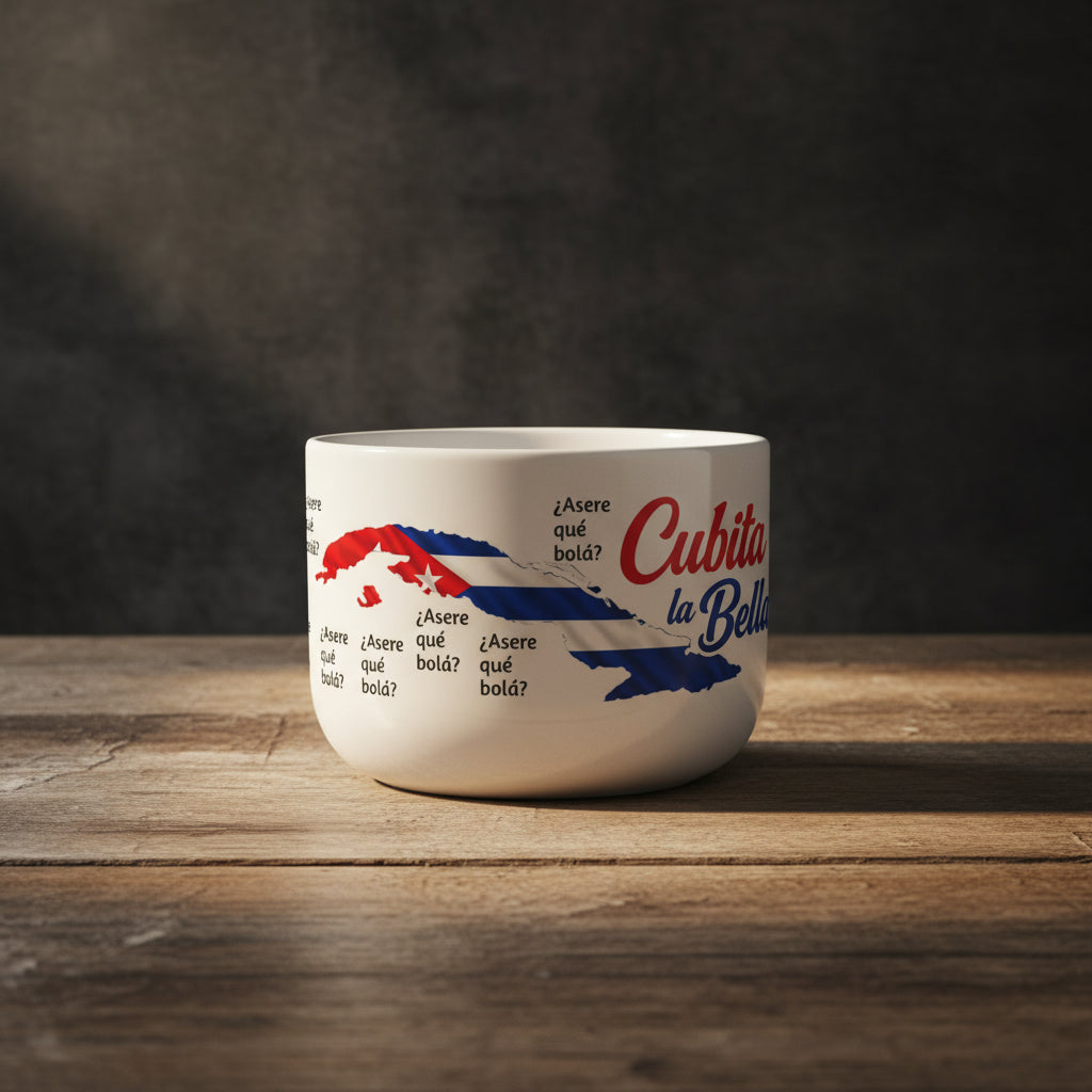 Ceramic Mug — Cubita la Bella Cuban Flag Latte Mug (25oz)