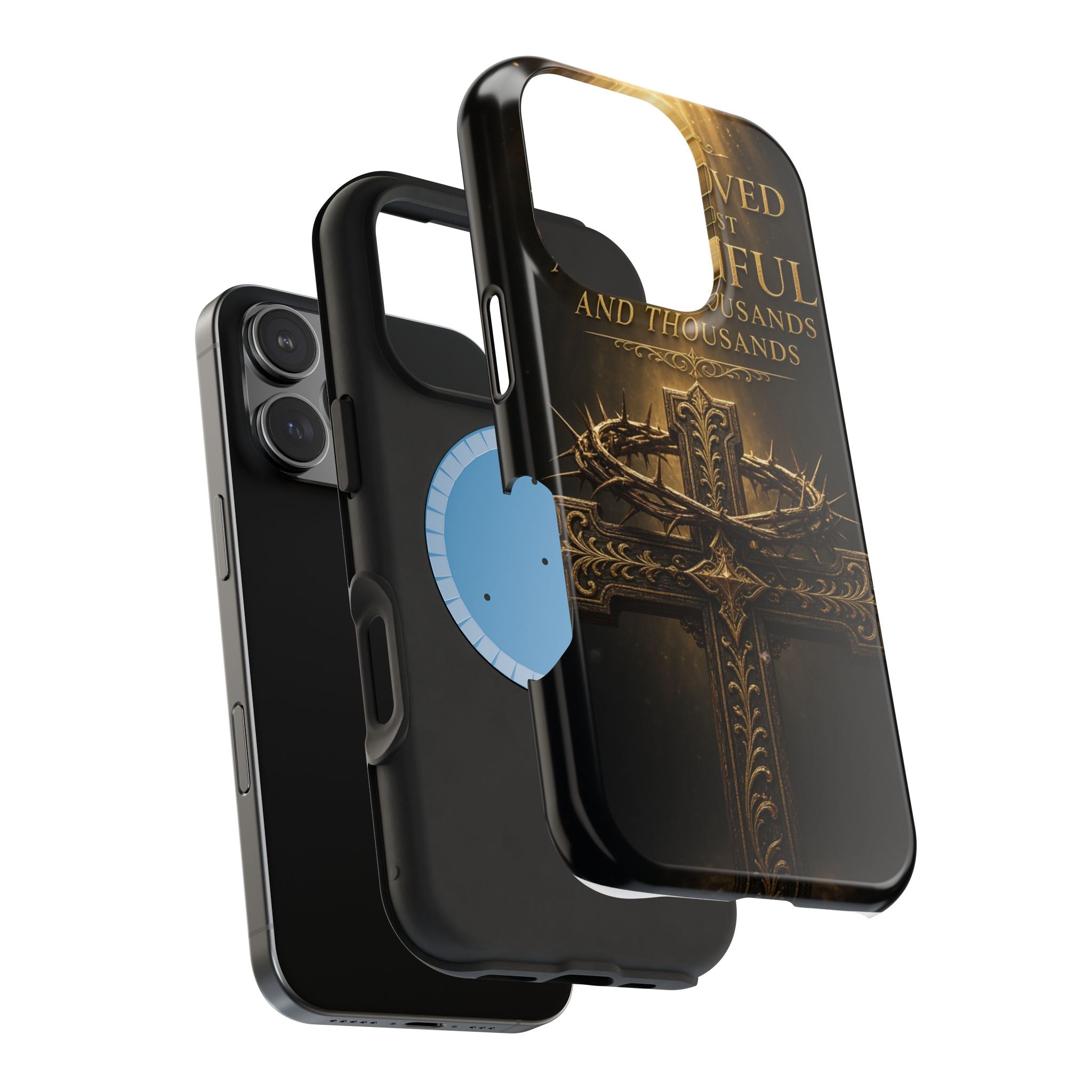 Magnetic Impact-Resistant Phone Case — "Most Beautiful" Cross with Crown of Thorns