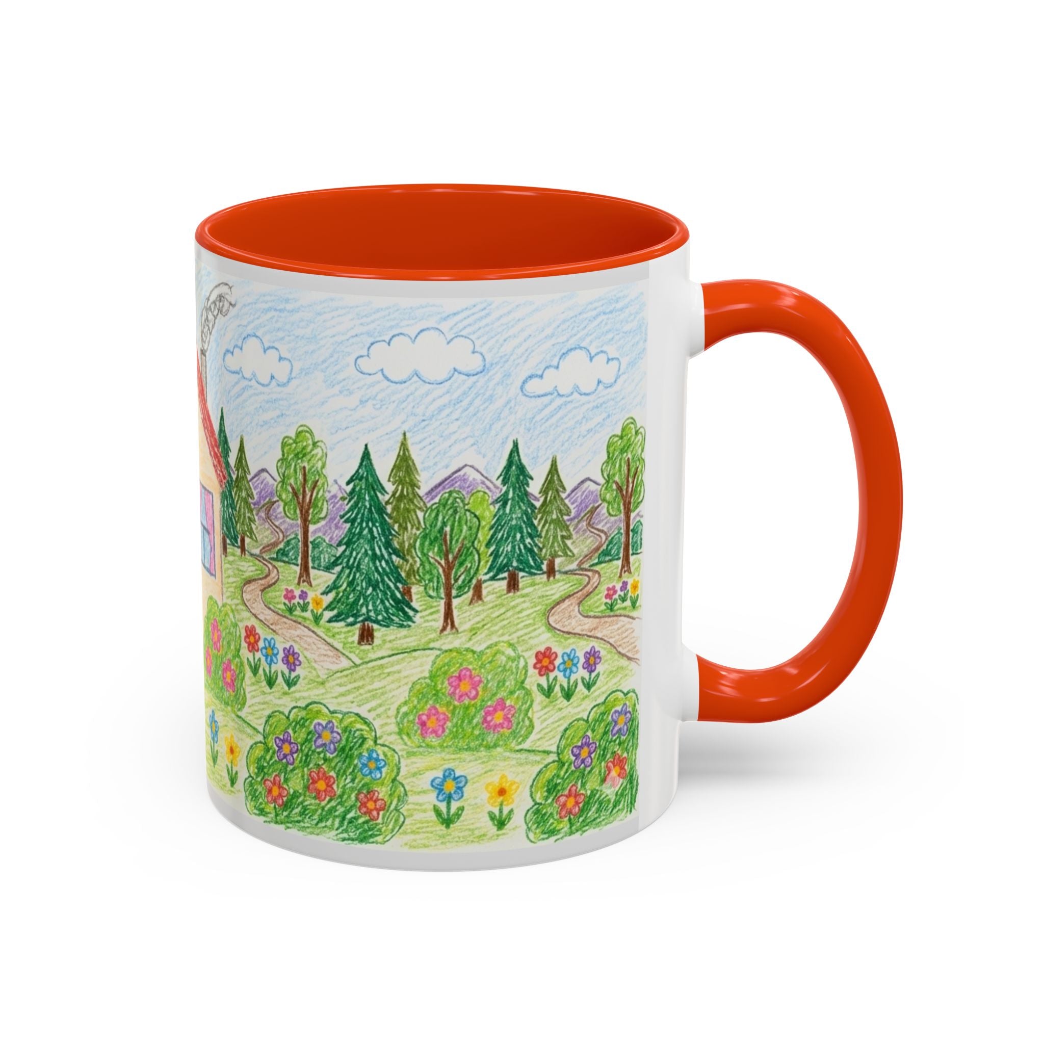 Crayon Family Home Drawing Mug | Colorful Ceramic Coffee Cup