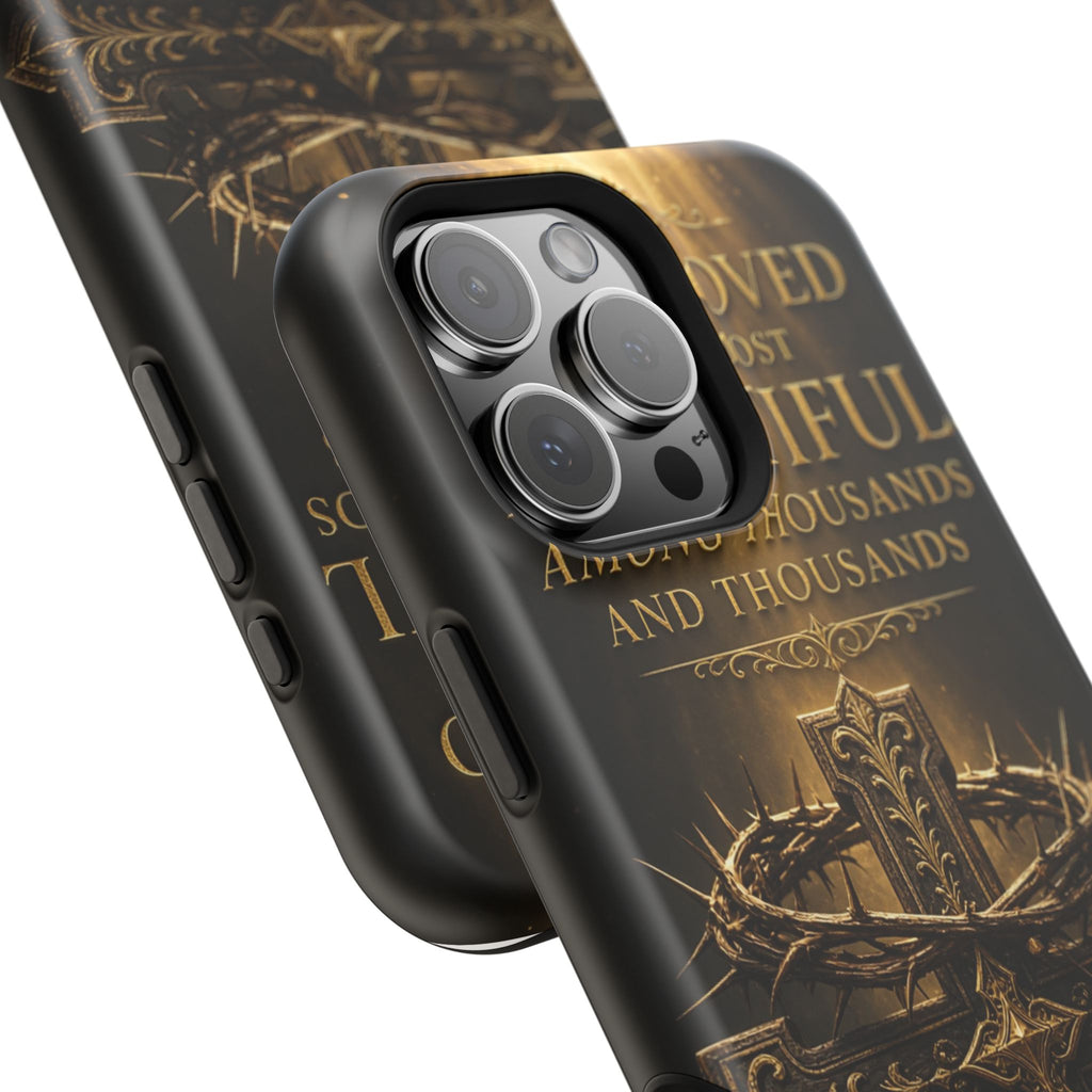 Magnetic Impact-Resistant Phone Case — "Most Beautiful" Cross with Crown of Thorns