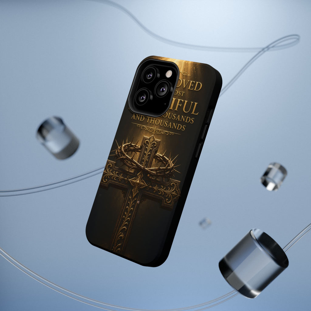 Magnetic Impact-Resistant Phone Case — "Most Beautiful" Cross with Crown of Thorns
