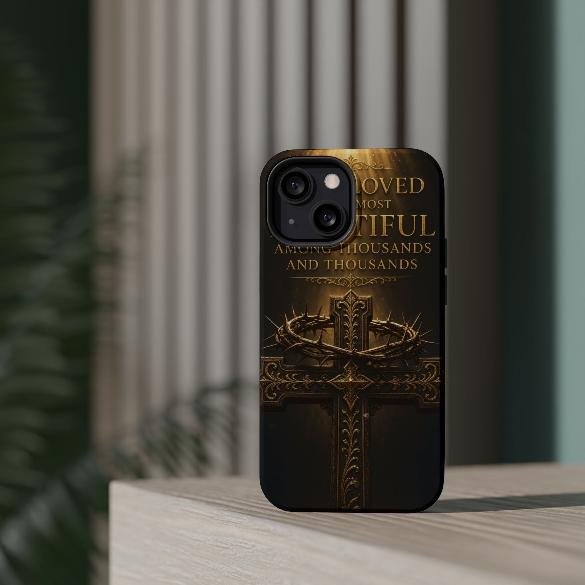 Magnetic Impact-Resistant Phone Case — "Most Beautiful" Cross with Crown of Thorns