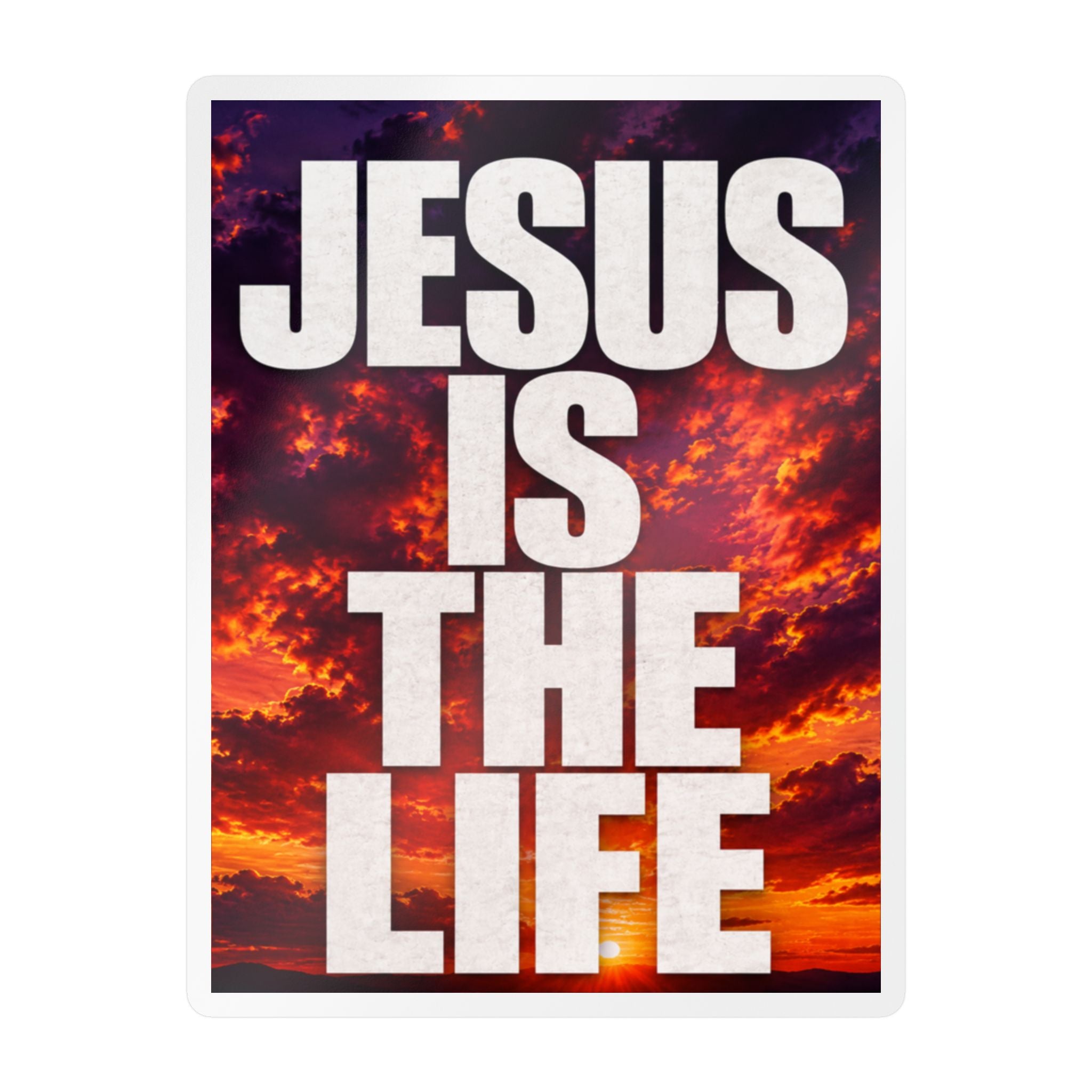 Jesus Is the Life Vinyl Decal — Sunset Color Christian Sticker (Kiss-Cut)