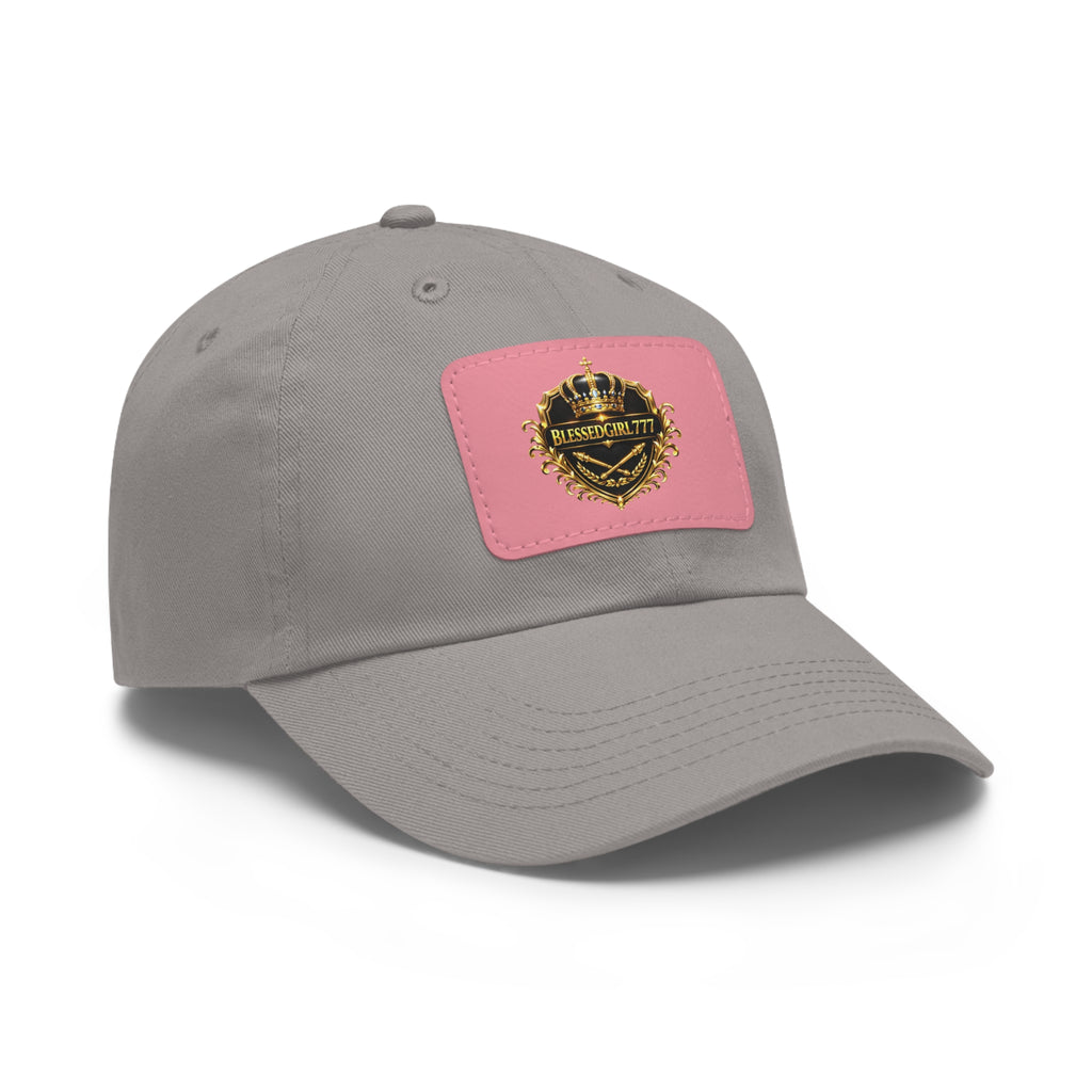 Dad Hat — Vintage Gold Crest Leather Patch Cap