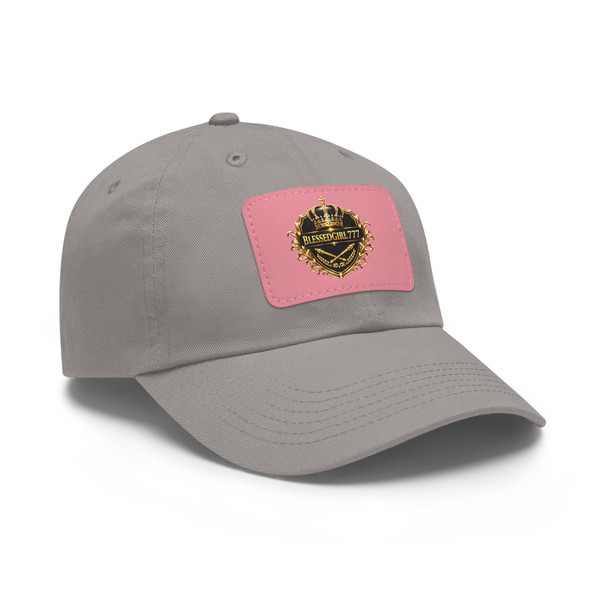 Dad Hat — Vintage Gold Crest Leather Patch Cap