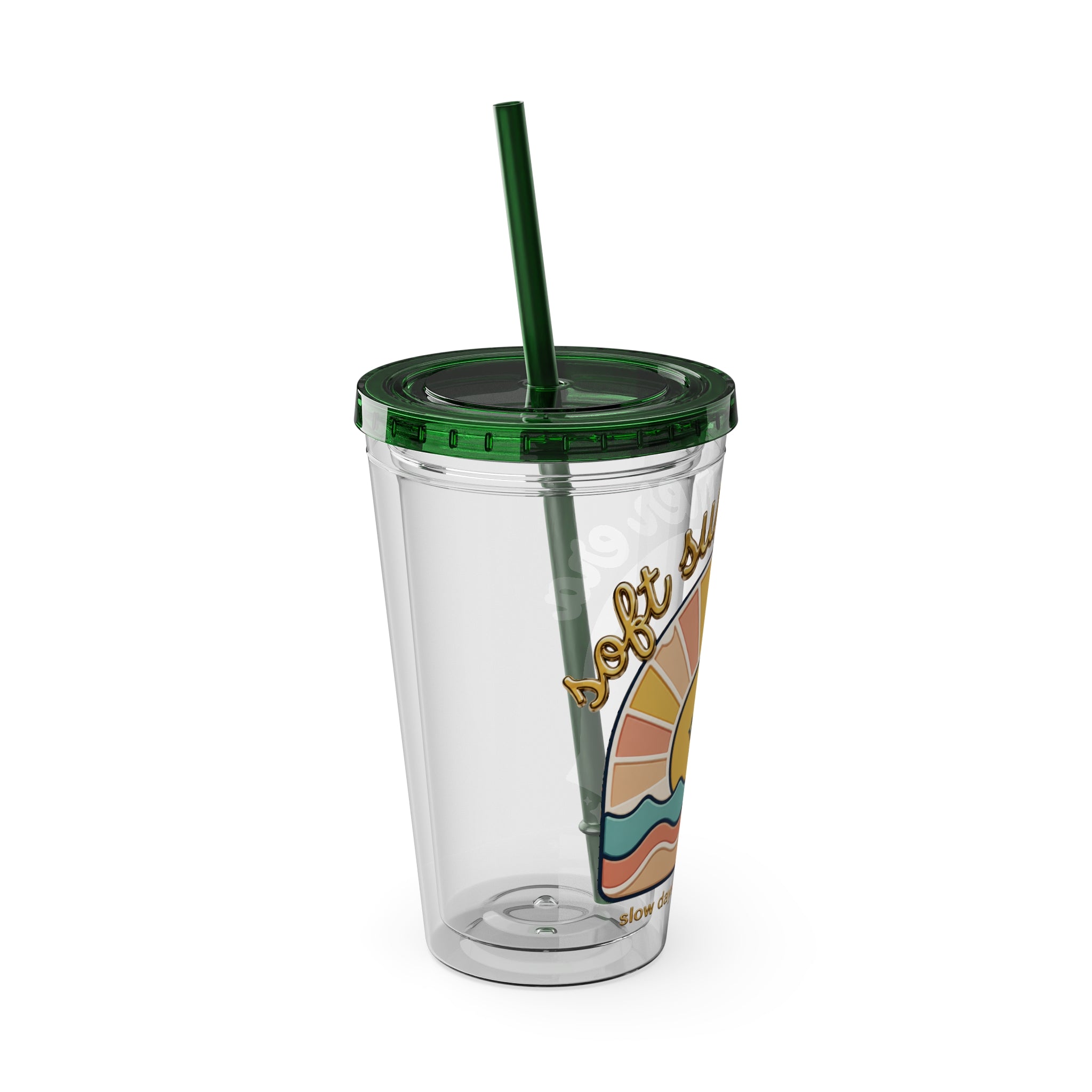 Soft Summer sunset beach drink illustration Tumbler