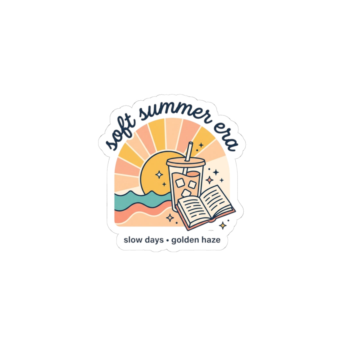Soft Summer Era Kiss-Cut Stickers | summer aesthetic, pastel coastal vibes