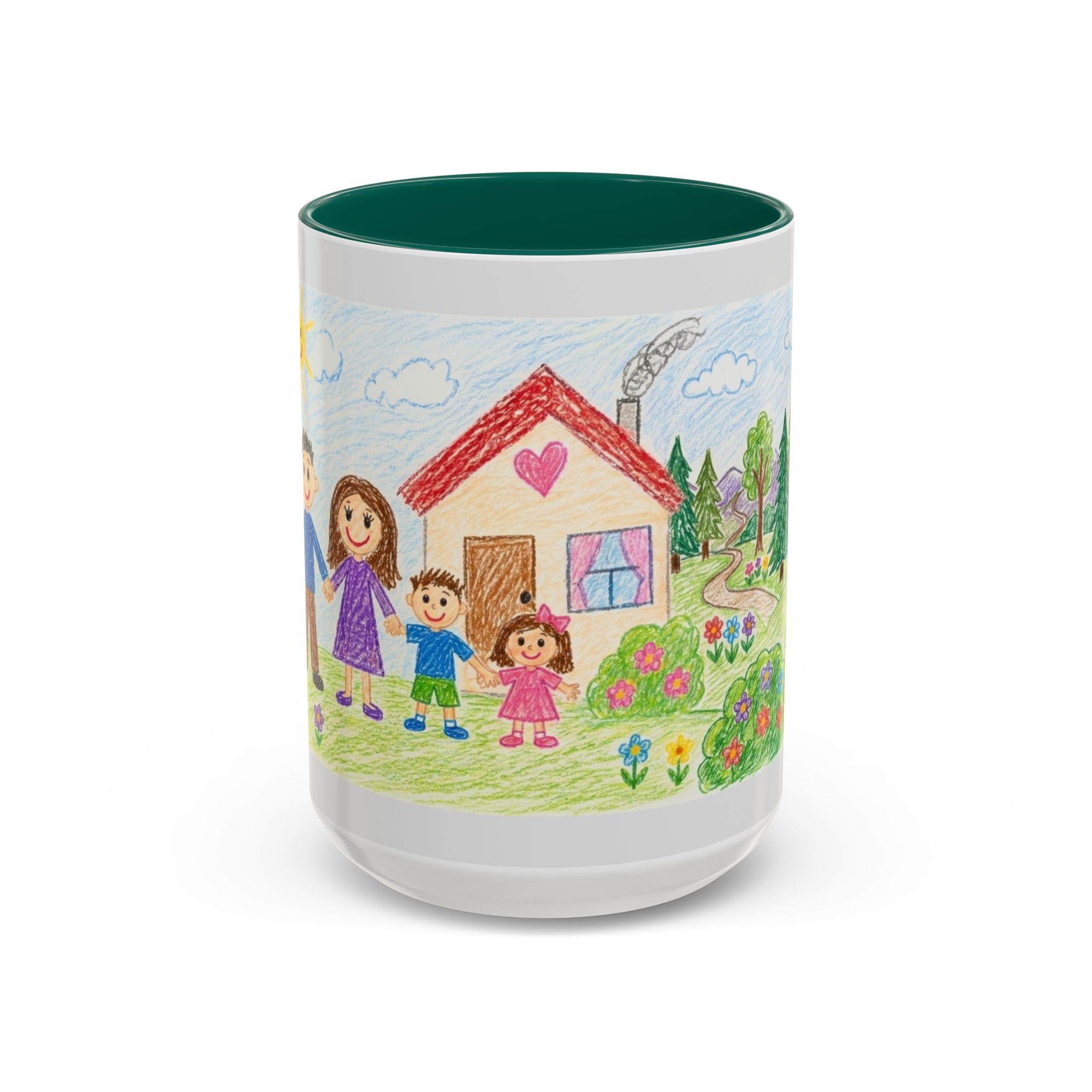 Crayon Family Home Drawing Mug | Colorful Ceramic Coffee Cup