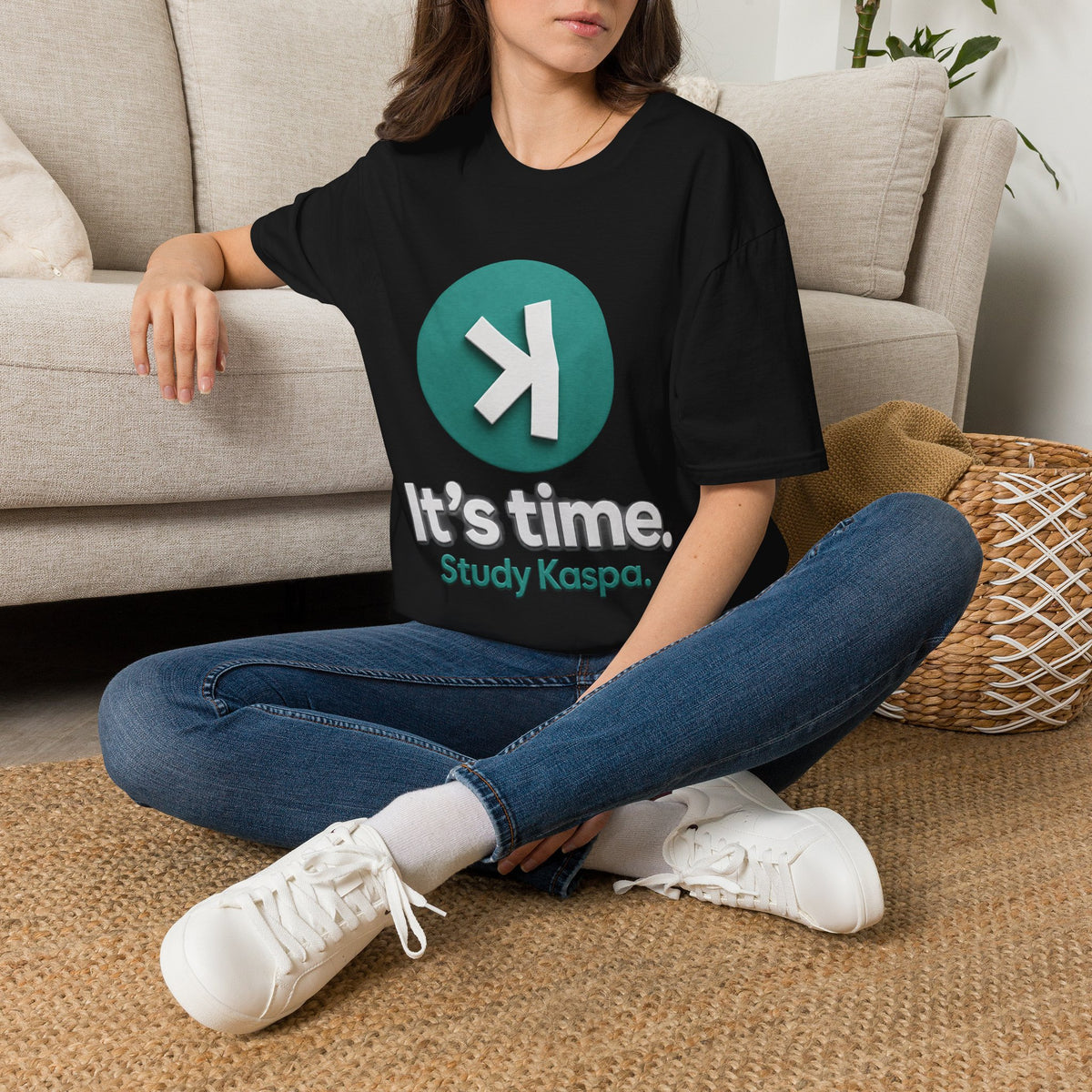 It's Time Kaspa T-Shirt — Crypto Logo Tee